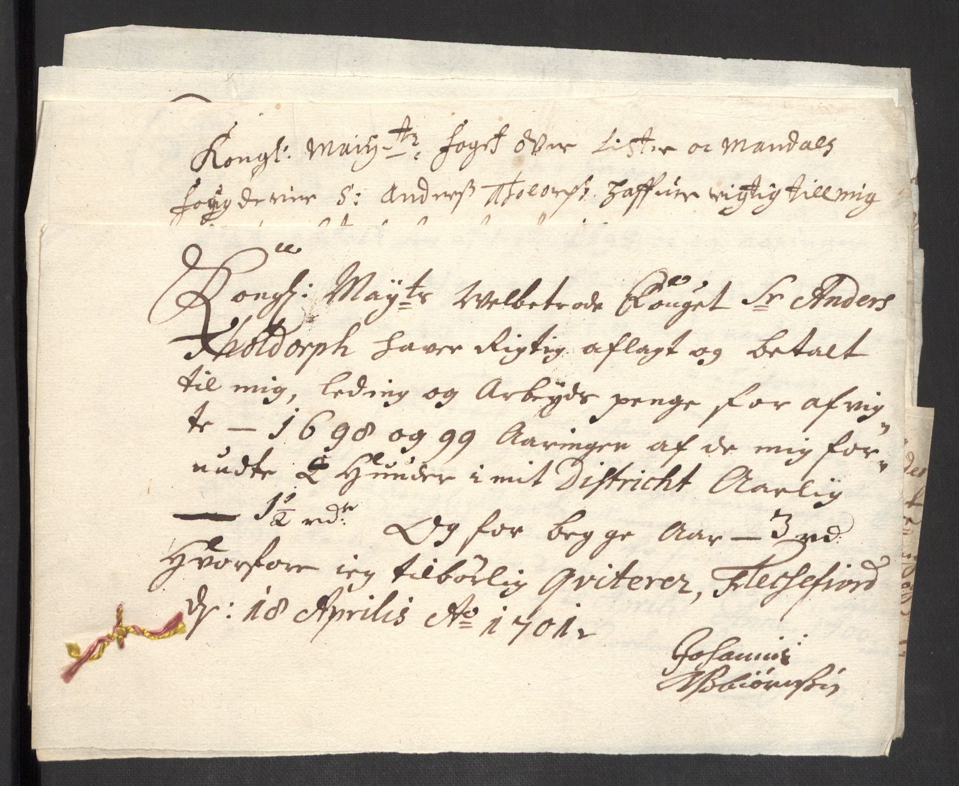 Rentekammeret inntil 1814, Reviderte regnskaper, Fogderegnskap, RA/EA-4092/R43/L2547: Fogderegnskap Lista og Mandal, 1698-1699, p. 109