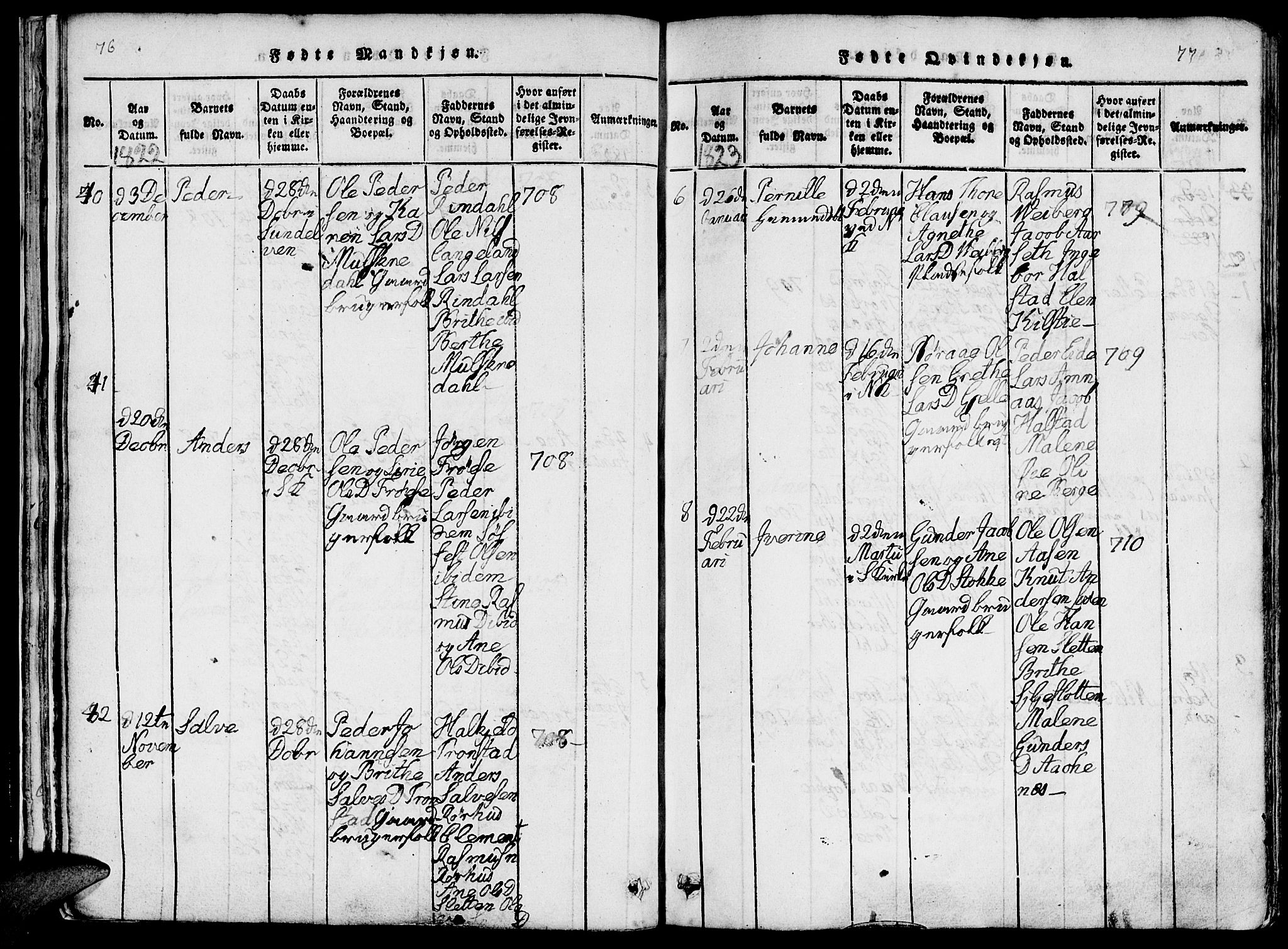 Ministerialprotokoller, klokkerbøker og fødselsregistre - Møre og Romsdal, AV/SAT-A-1454/519/L0260: Parish register (copy) no. 519C01, 1817-1829, p. 76-77