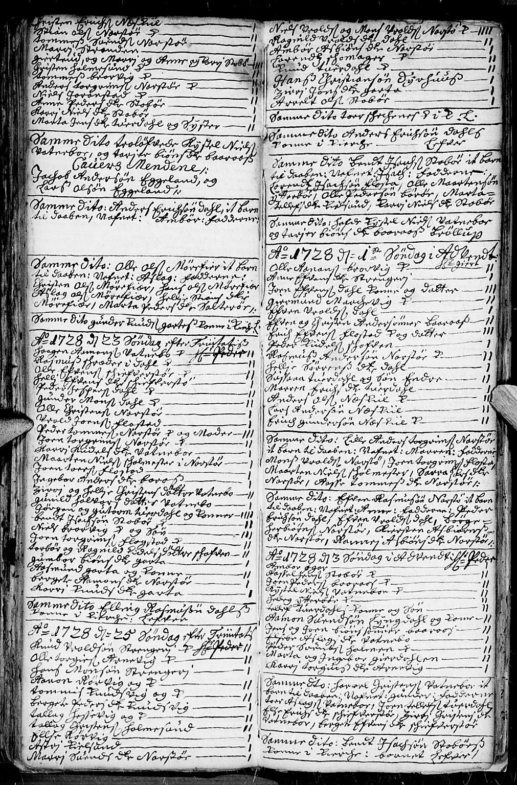 Dypvåg sokneprestkontor, AV/SAK-1111-0007/F/Fb/Fba/L0003: Parish register (copy) no. B 3, 1715-1738, p. 116