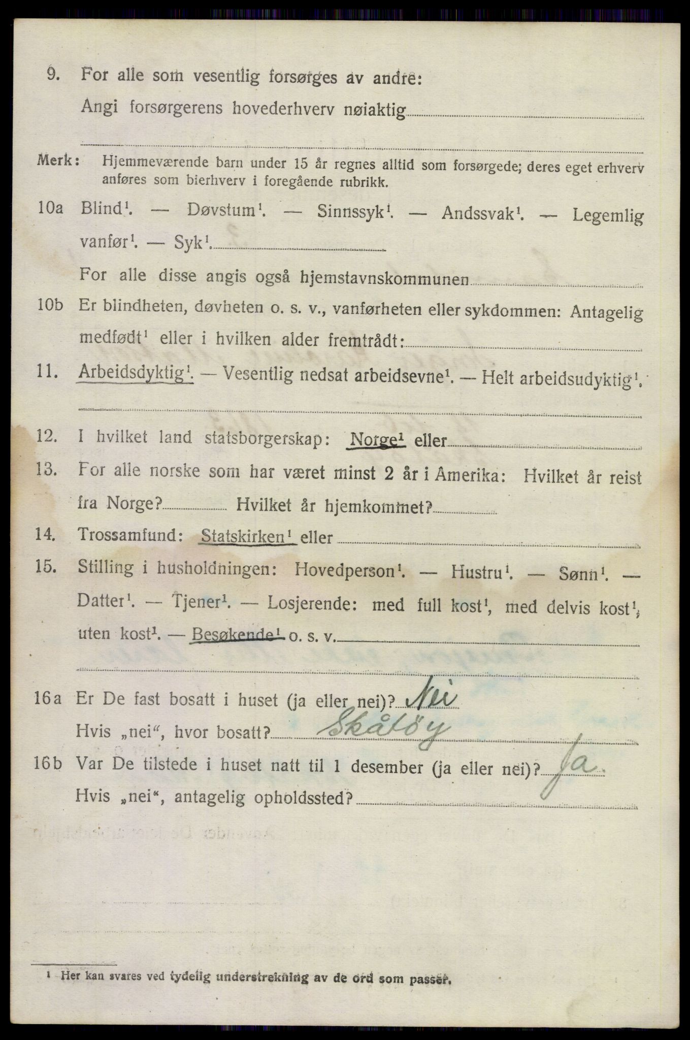 SAKO, 1920 census for Sannidal, 1920, p. 1642