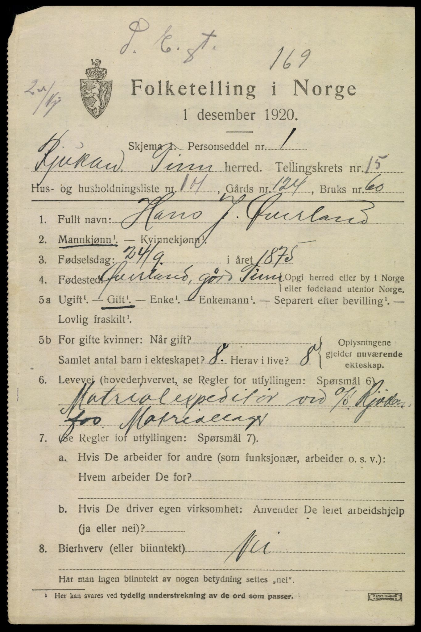 SAKO, 1920 census for Tinn, 1920, p. 15062