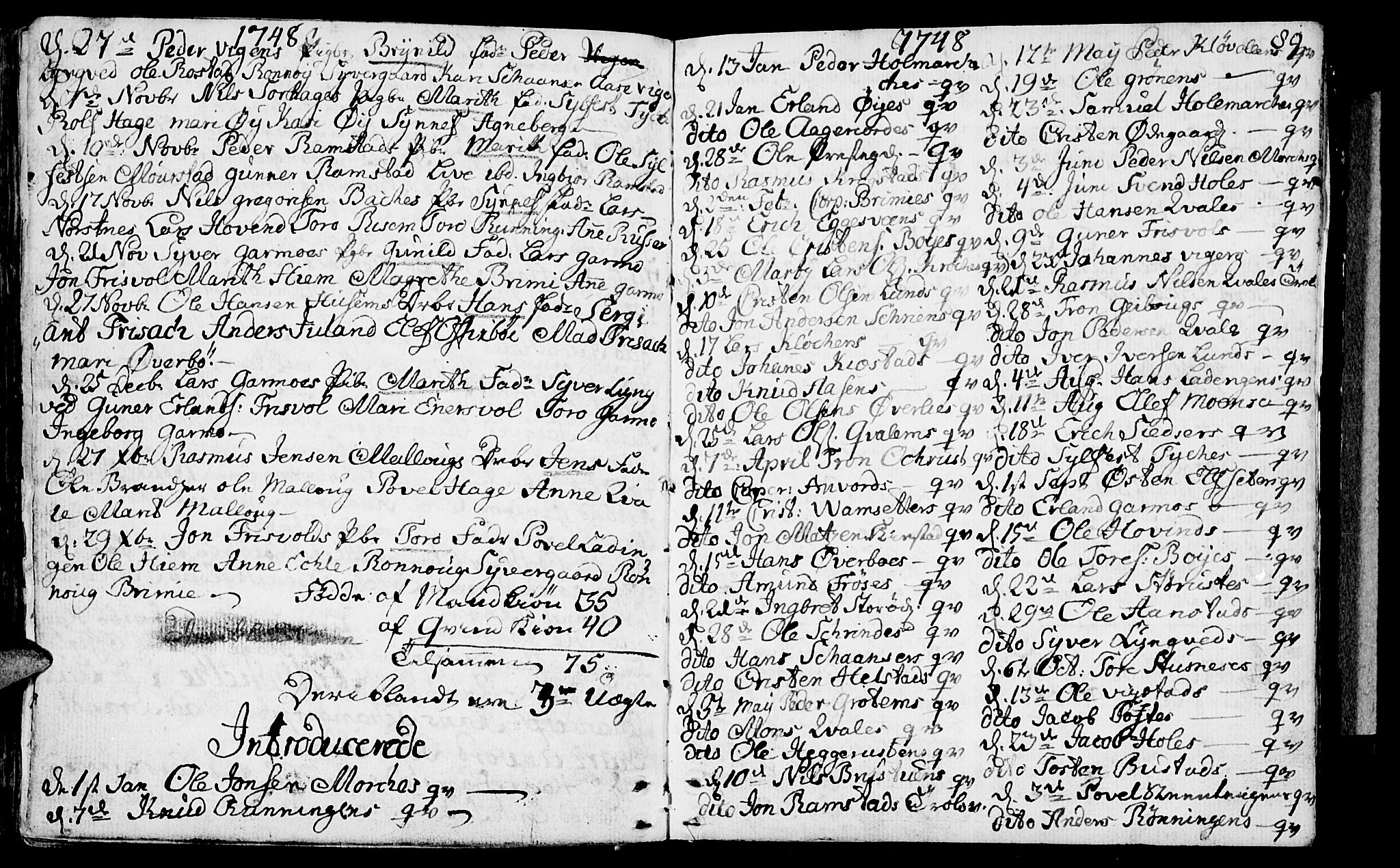 Lom prestekontor, AV/SAH-PREST-070/K/L0001: Parish register (official) no. 1, 1733-1748, p. 89