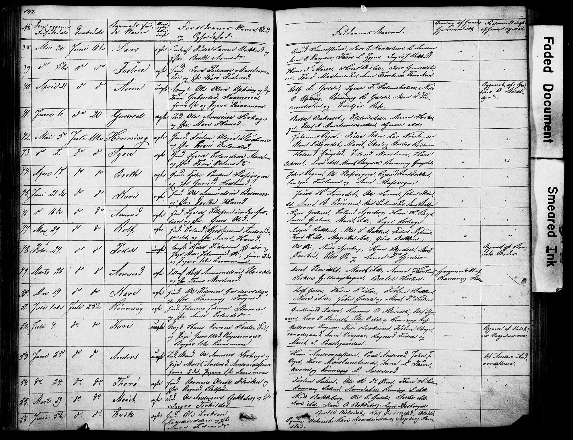 Lom prestekontor, AV/SAH-PREST-070/L/L0012: Parish register (copy) no. 12, 1845-1873, p. 142-143