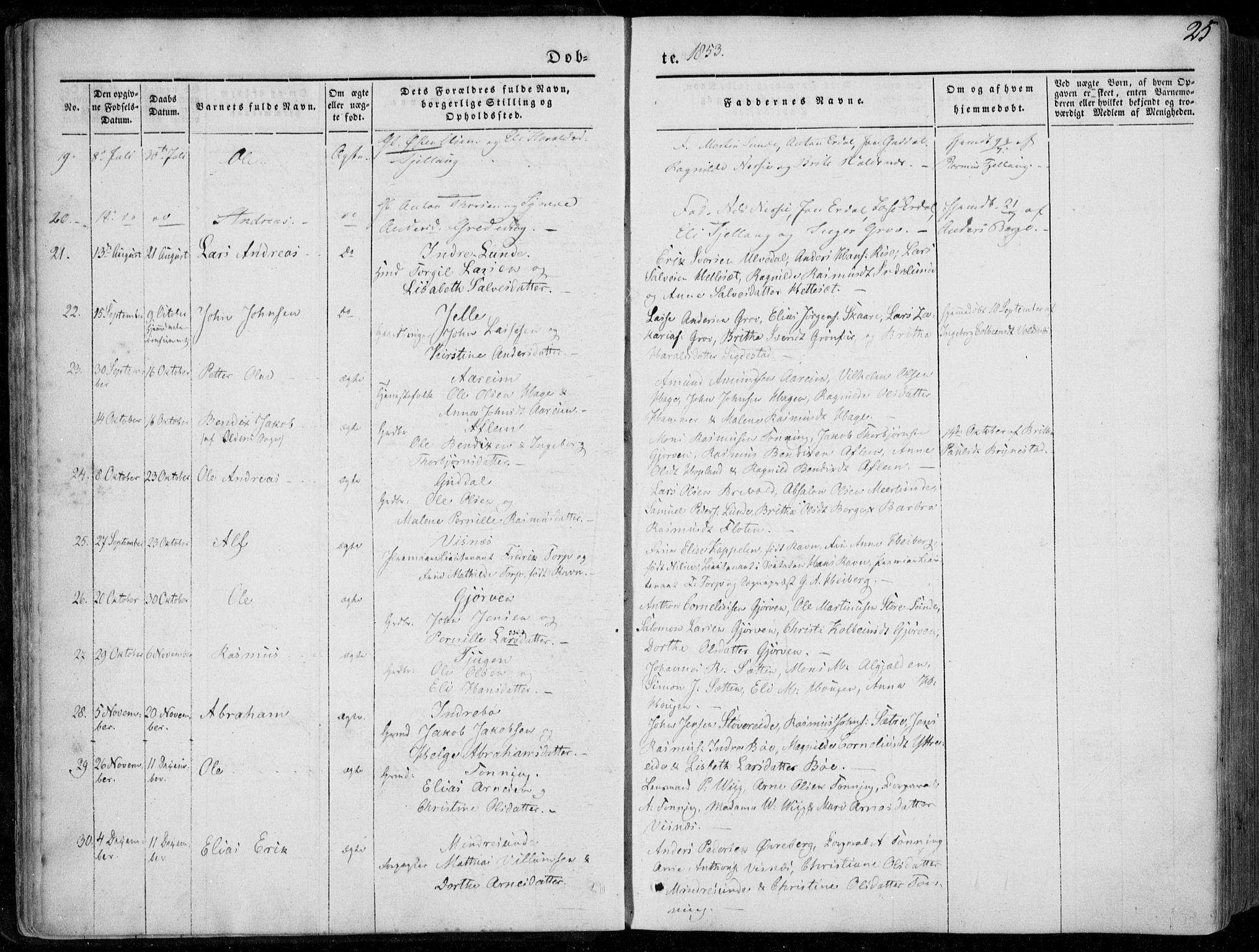 Stryn Sokneprestembete, AV/SAB-A-82501: Parish register (official) no. A 2, 1844-1861, p. 25