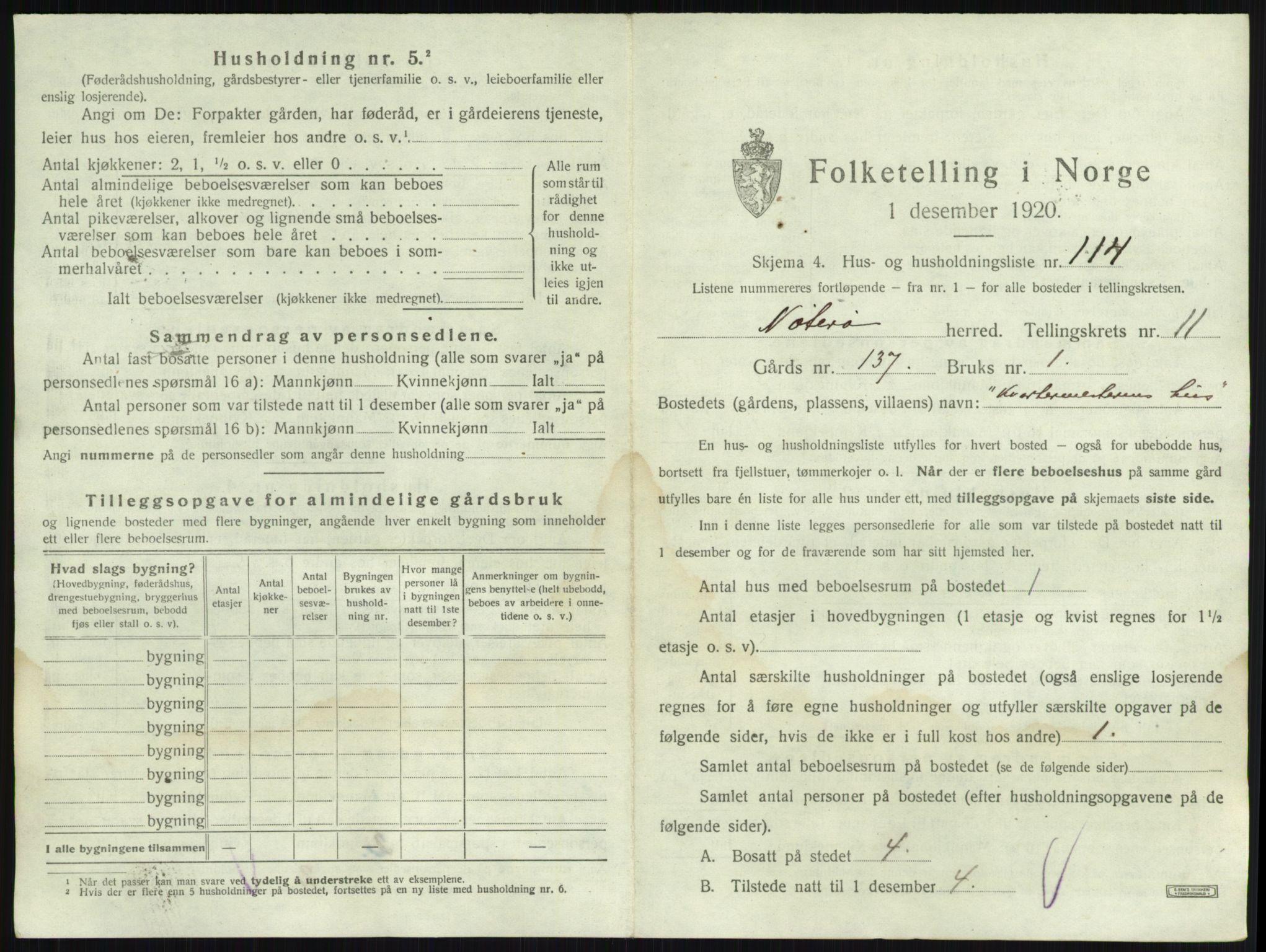 SAKO, 1920 census for Nøtterøy, 1920, p. 2436
