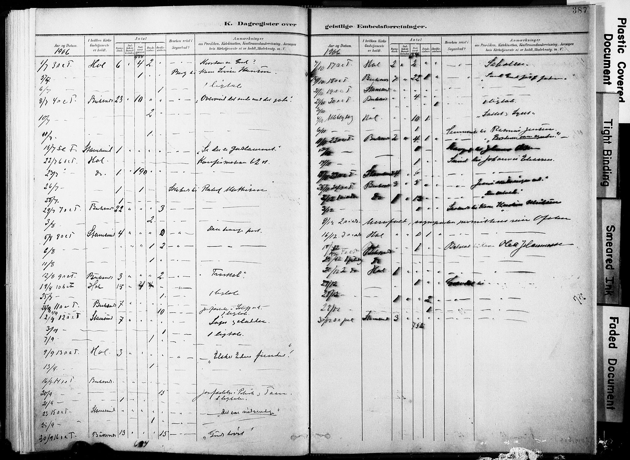 Ministerialprotokoller, klokkerbøker og fødselsregistre - Nordland, AV/SAT-A-1459/881/L1151: Parish register (official) no. 881A04, 1899-1907, p. 387