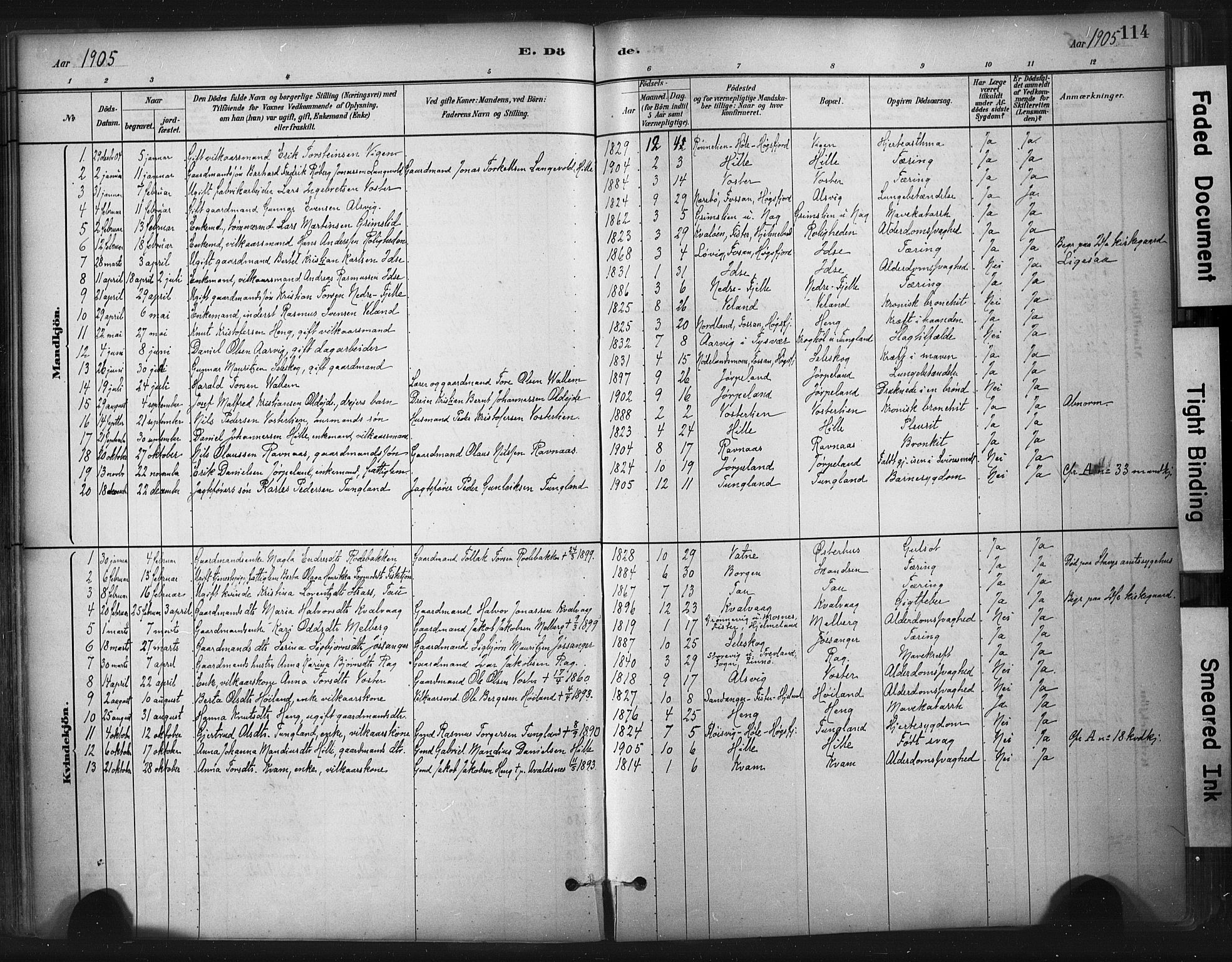 Strand sokneprestkontor, AV/SAST-A-101828/H/Ha/Haa/L0010: Parish register (official) no. A 10, 1882-1929, p. 114