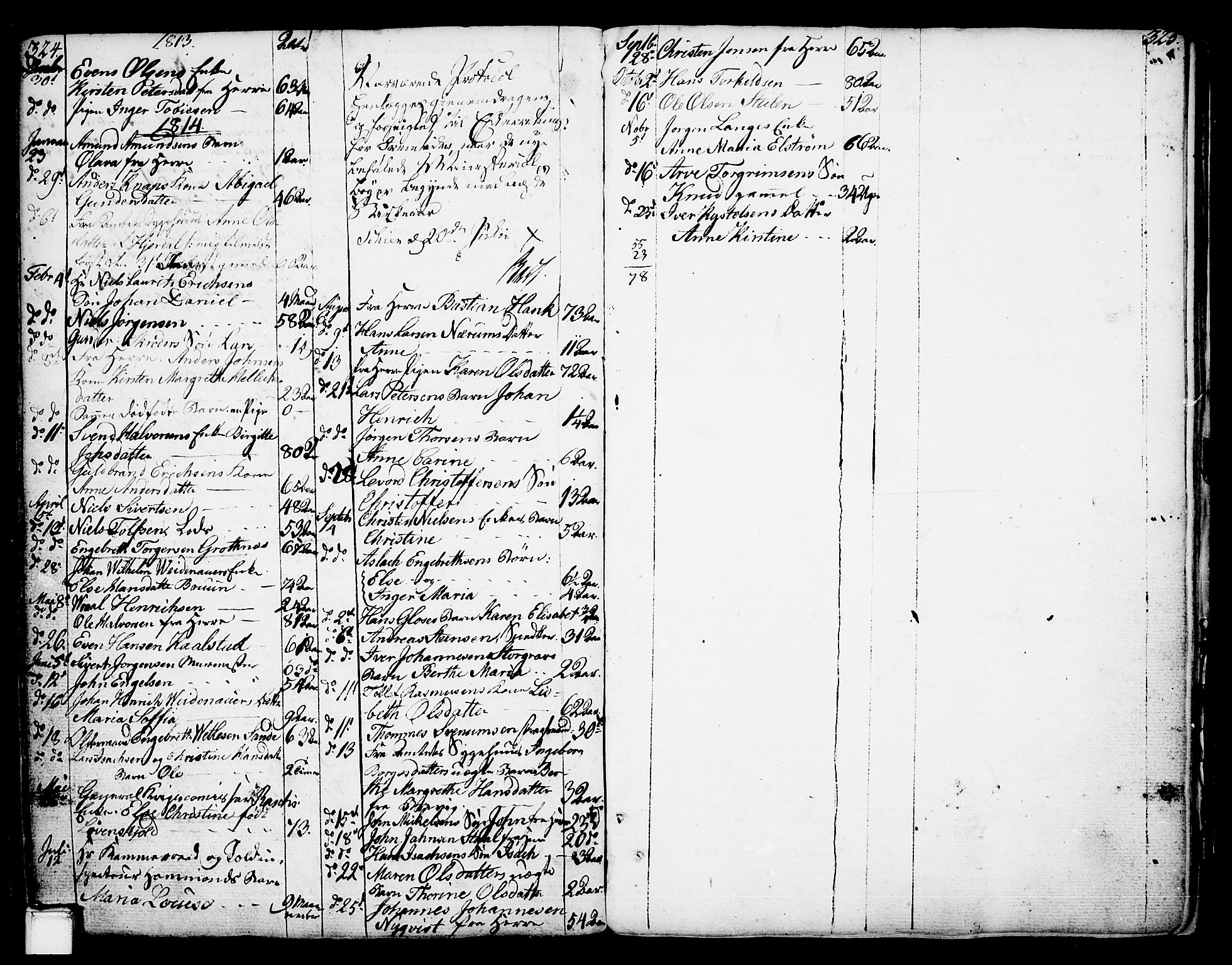 Porsgrunn kirkebøker , AV/SAKO-A-104/F/Fa/L0002: Parish register (official) no. 2, 1764-1814, p. 324-325