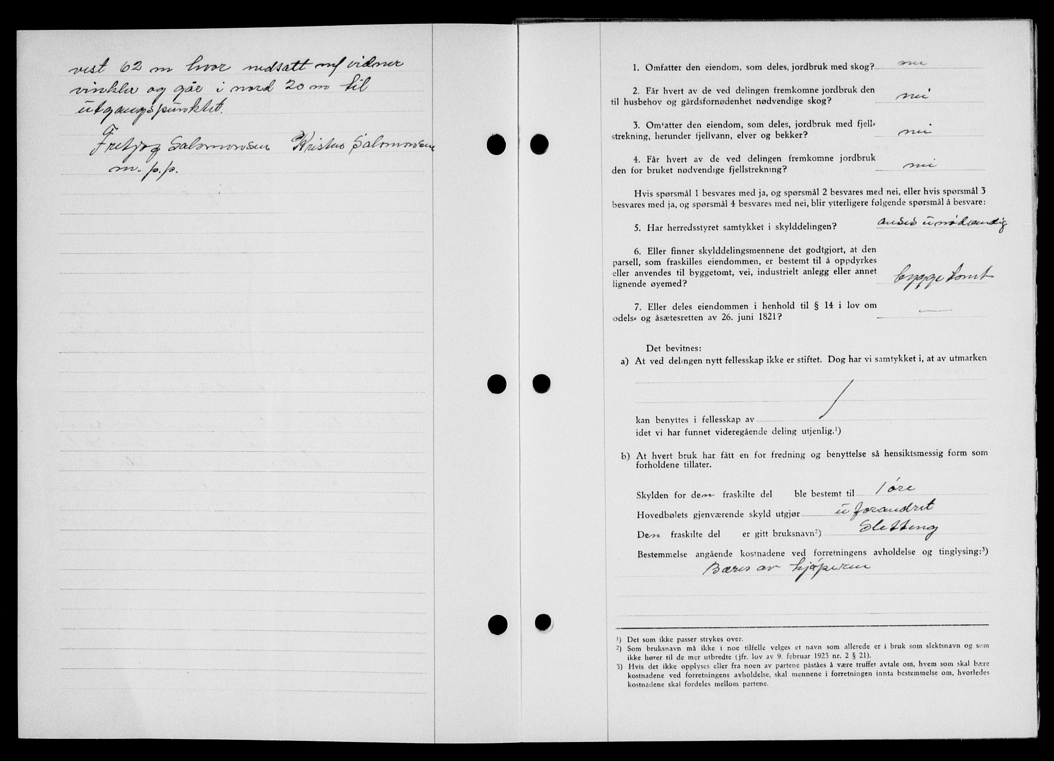 Lofoten sorenskriveri, SAT/A-0017/1/2/2C/L0014a: Mortgage book no. 14a, 1946-1946, Diary no: : 1013/1946