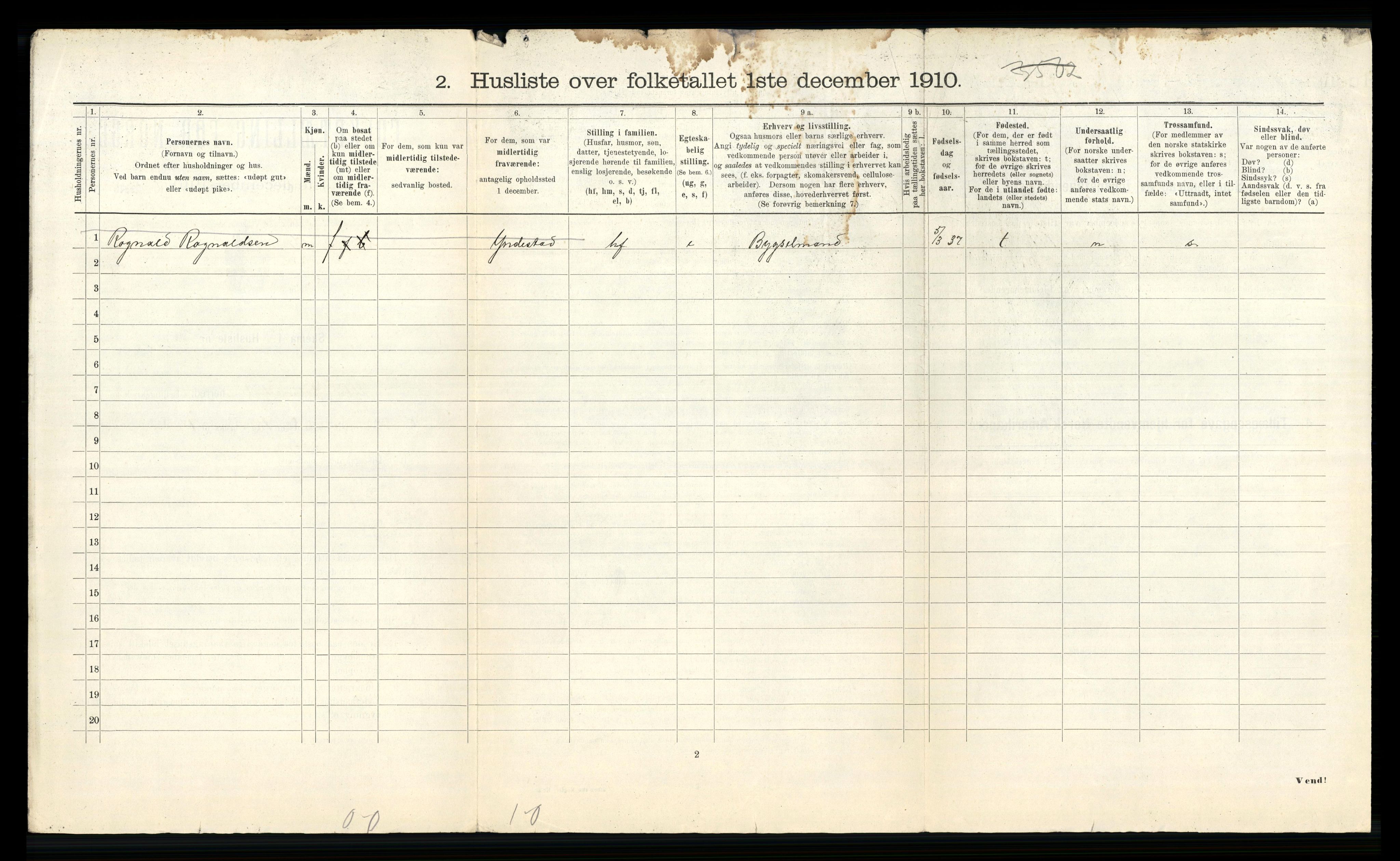 RA, 1910 census for Ytre Holmedal, 1910, p. 1297