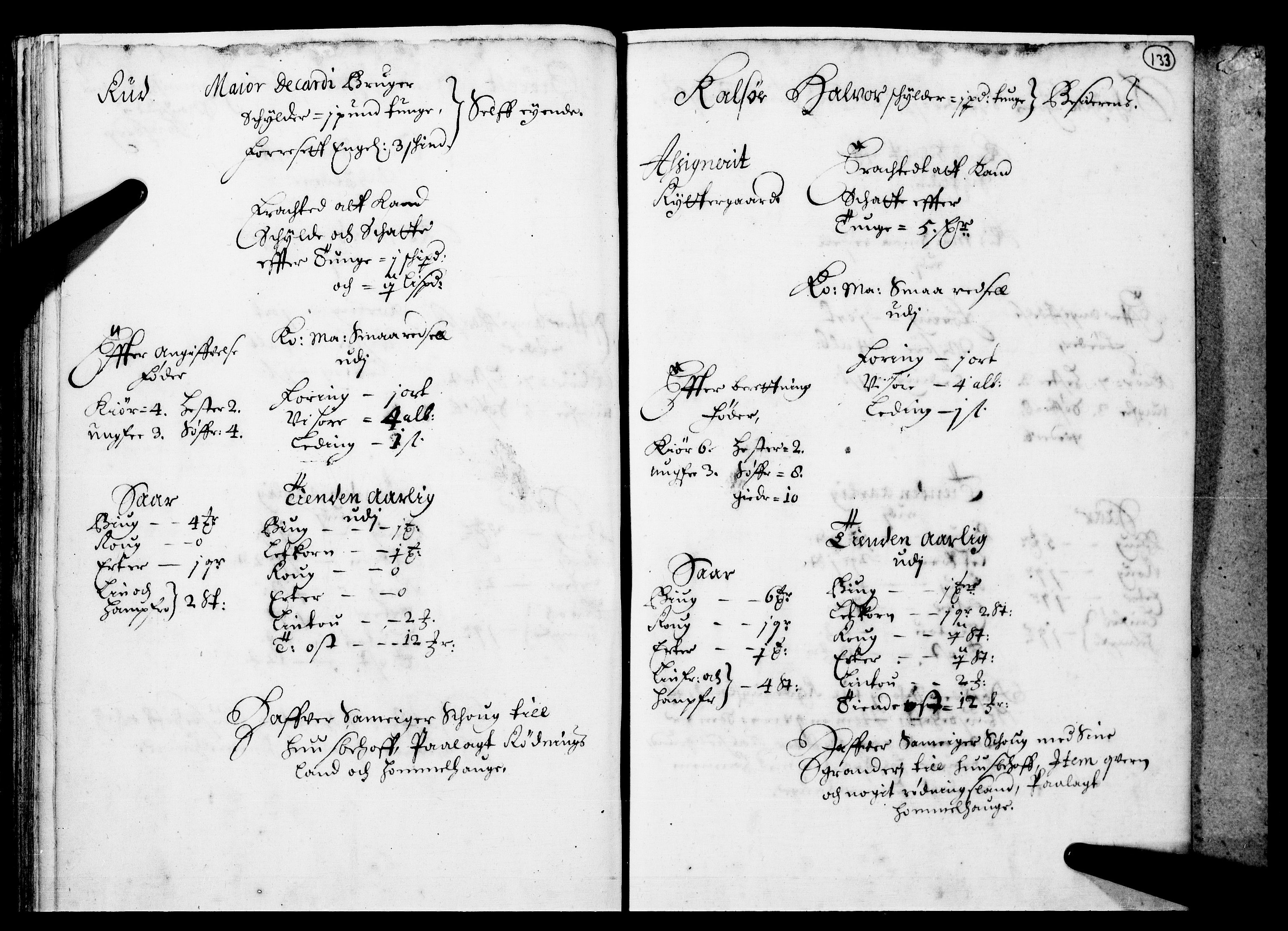 Rentekammeret inntil 1814, Realistisk ordnet avdeling, AV/RA-EA-4070/N/Nb/Nba/L0016: Hadeland og Valdres fogderi, 1. del, 1667, p. 132b-133a