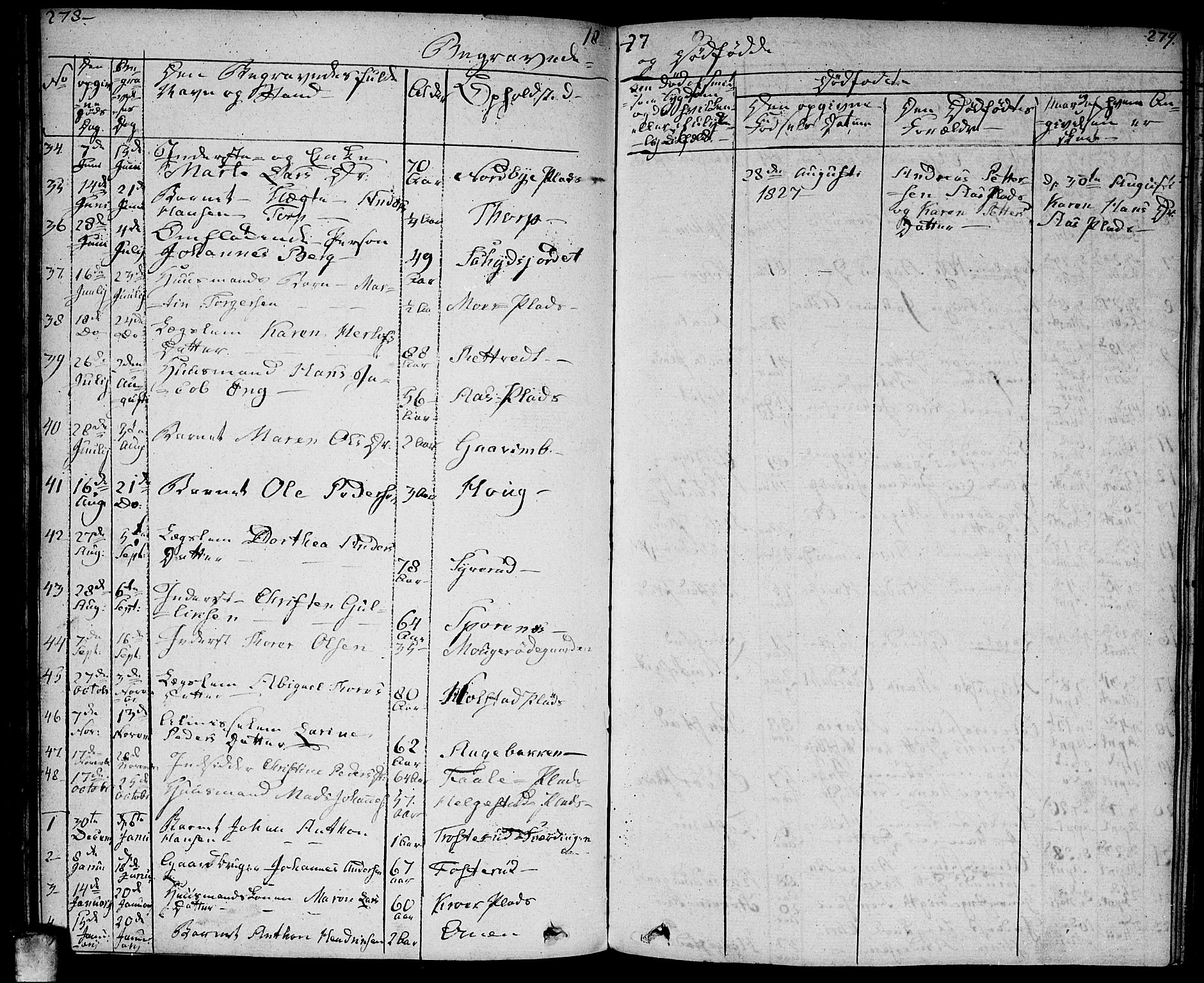 Ås prestekontor Kirkebøker, AV/SAO-A-10894/F/Fa/L0005: Parish register (official) no. I 5, 1827-1840, p. 278-279