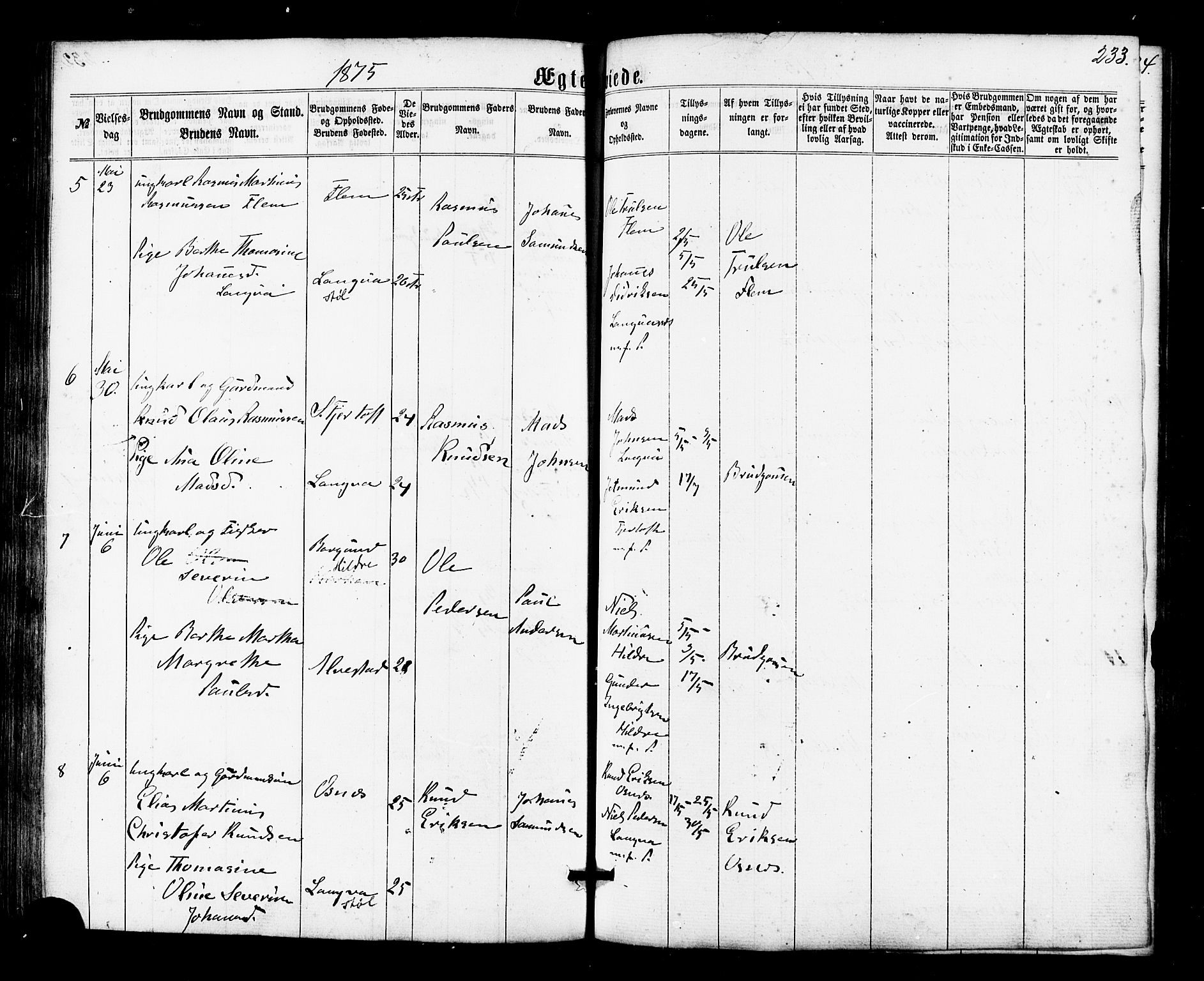 Ministerialprotokoller, klokkerbøker og fødselsregistre - Møre og Romsdal, AV/SAT-A-1454/536/L0498: Parish register (official) no. 536A07, 1862-1875, p. 233