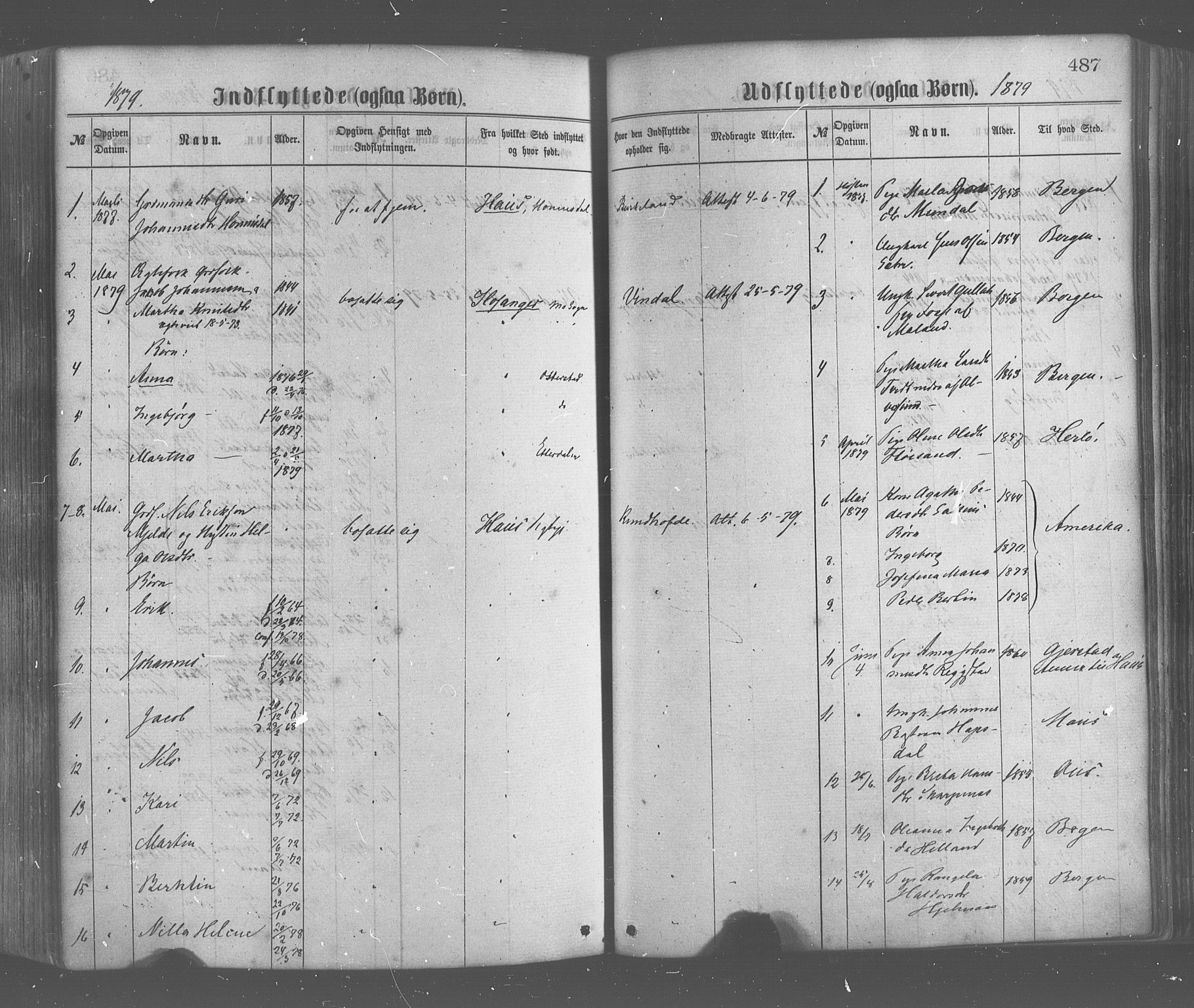 Hamre sokneprestembete, SAB/A-75501/H/Ha/Haa/Haaa/L0015: Parish register (official) no. A 15, 1870-1881, p. 487