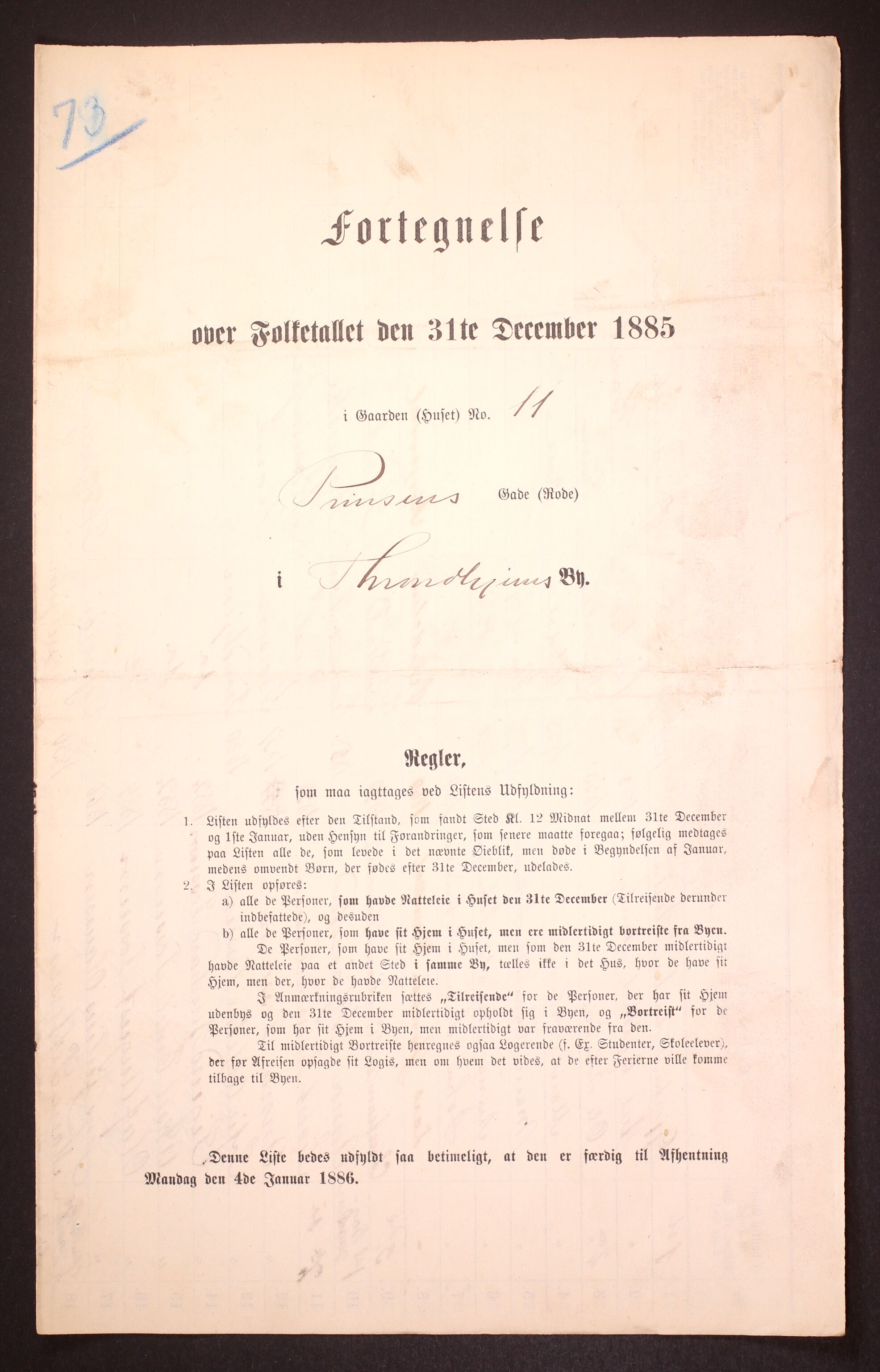 SAT, 1885 census for 1601 Trondheim, 1885, p. 1273