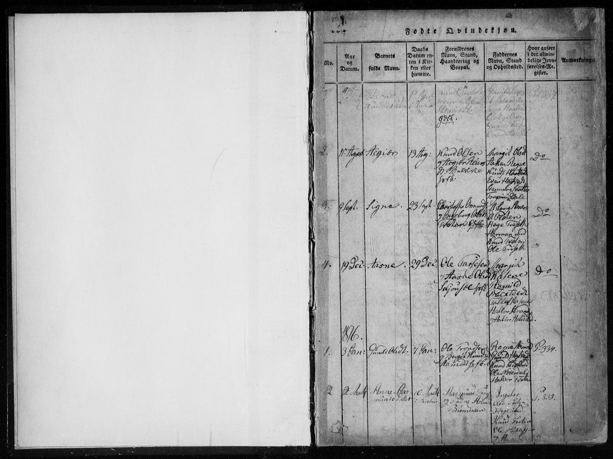 Lårdal kirkebøker, SAKO/A-284/F/Fa/L0005: Parish register (official) no. I 5, 1815-1860, p. 1