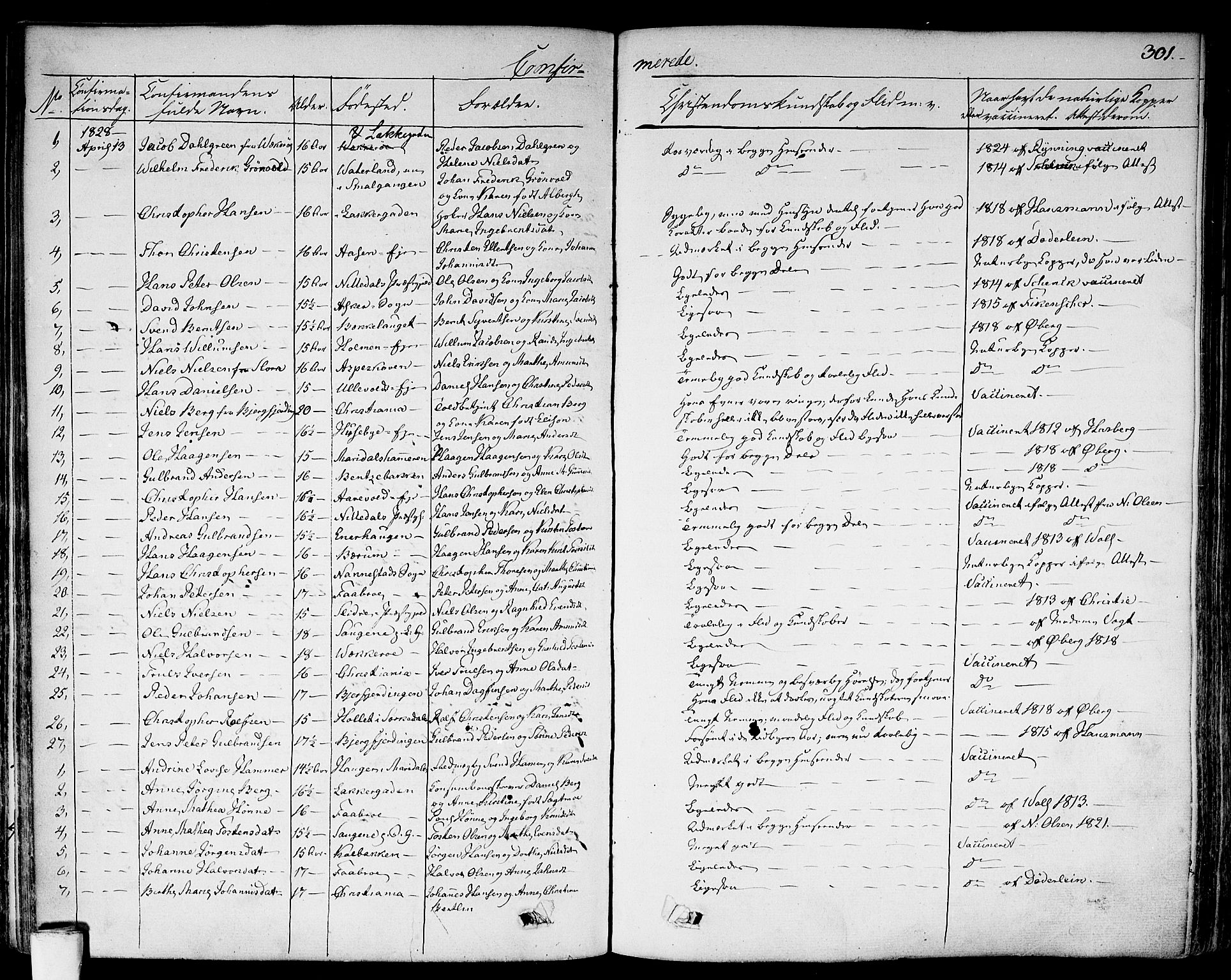 Aker prestekontor kirkebøker, SAO/A-10861/F/L0013: Parish register (official) no. 13, 1828-1837, p. 301