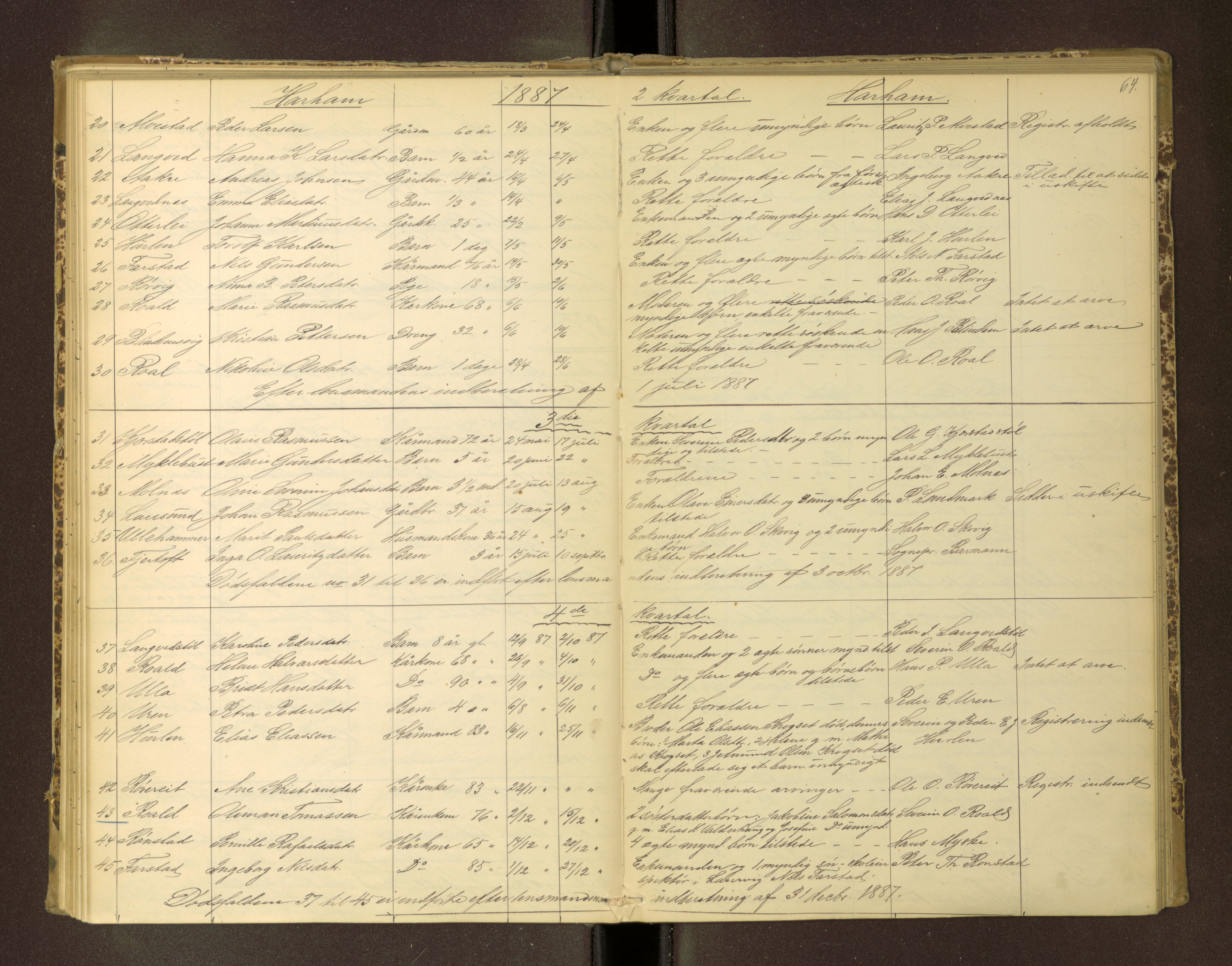 Nordre Sunnmøre sorenskriveri, AV/SAT-A-0006/1/3/3L/L0004: Dødsfallsprotokoll, 1885-1893, p. 64