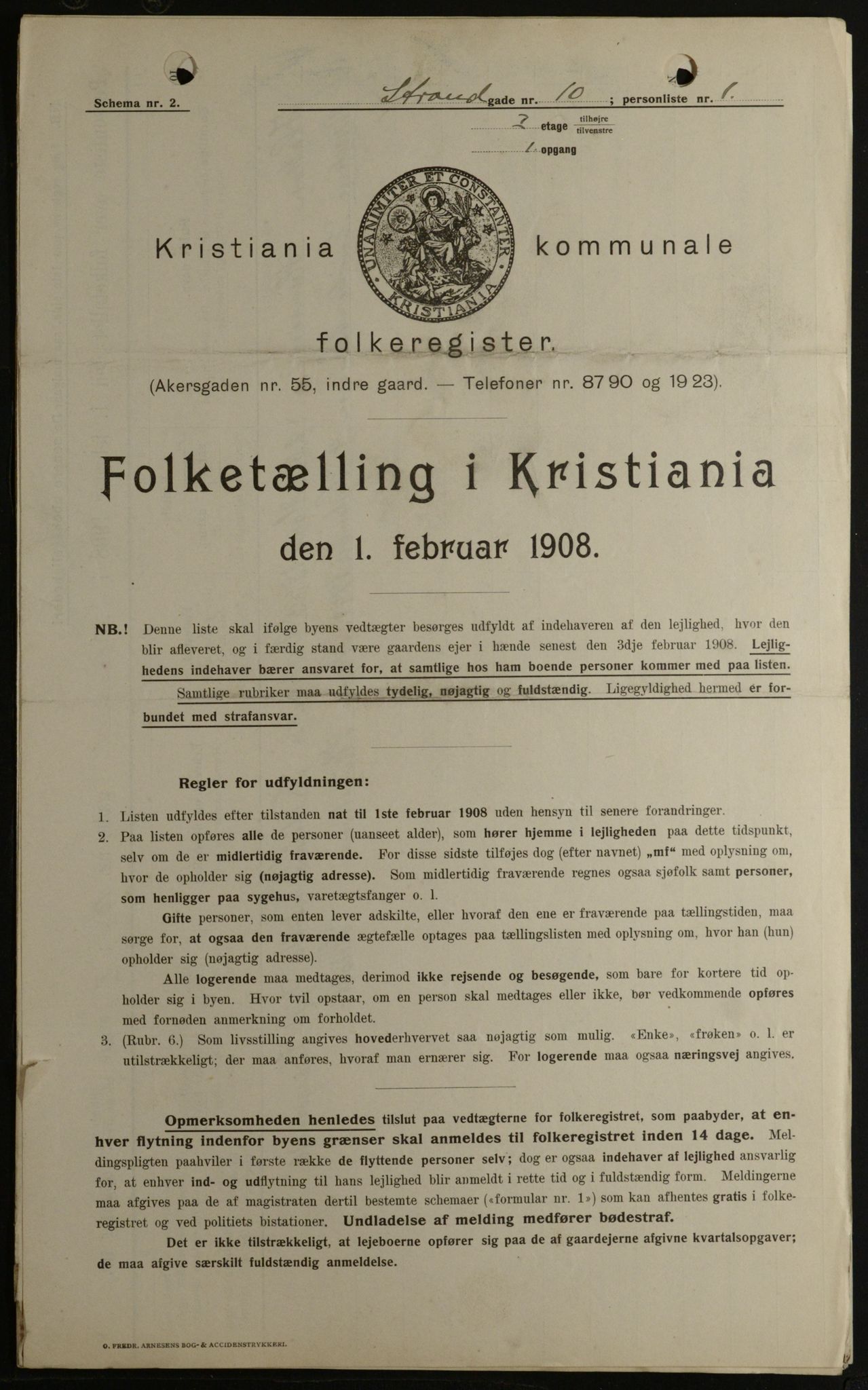 OBA, Municipal Census 1908 for Kristiania, 1908, p. 93304