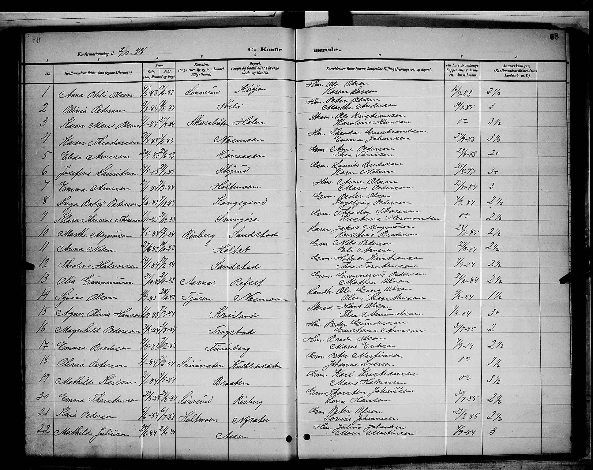 Grue prestekontor, AV/SAH-PREST-036/H/Ha/Hab/L0003: Parish register (copy) no. 3, 1895-1899, p. 68