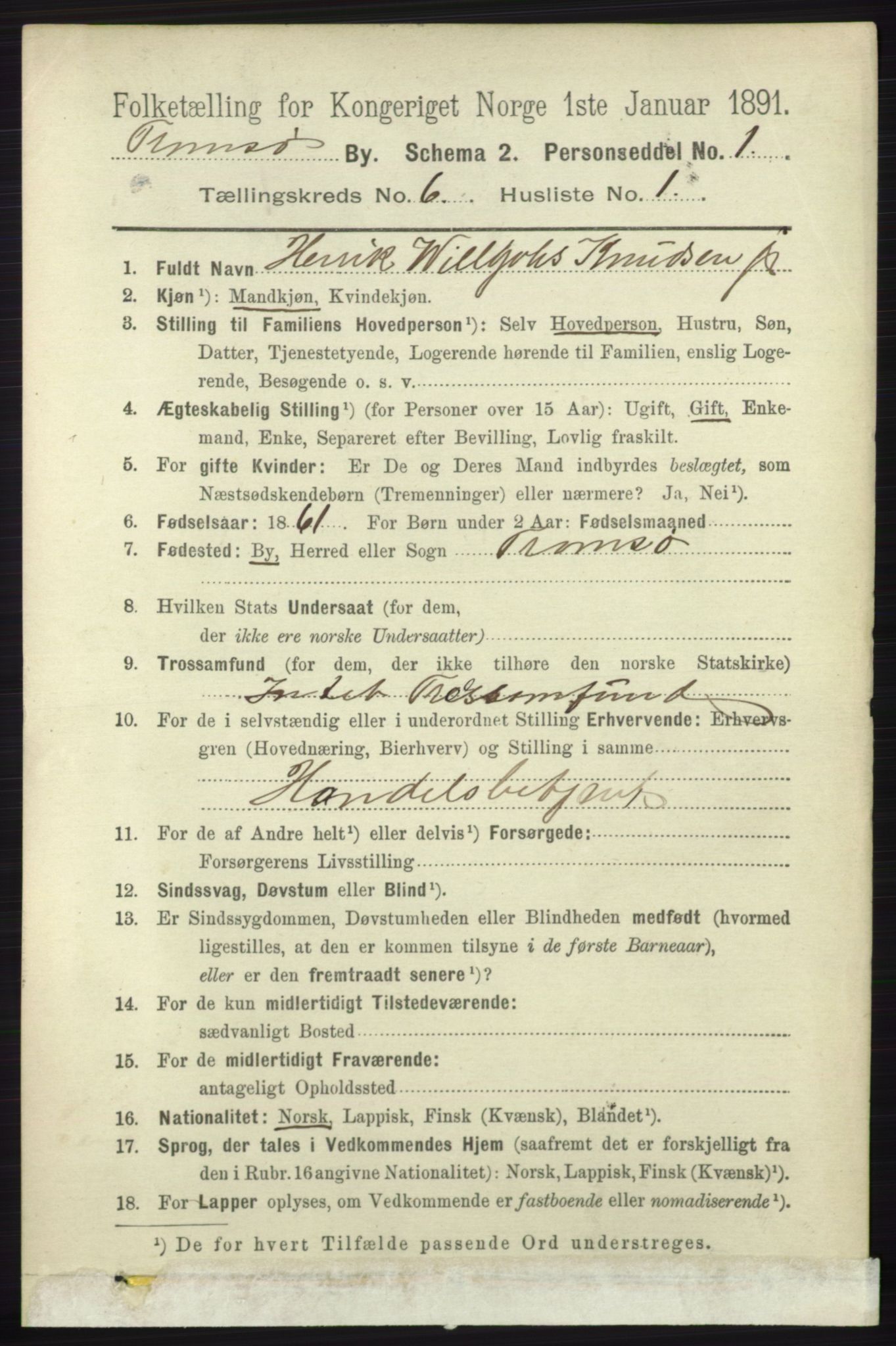 RA, 1891 census for 1902 Tromsø, 1891, p. 5554