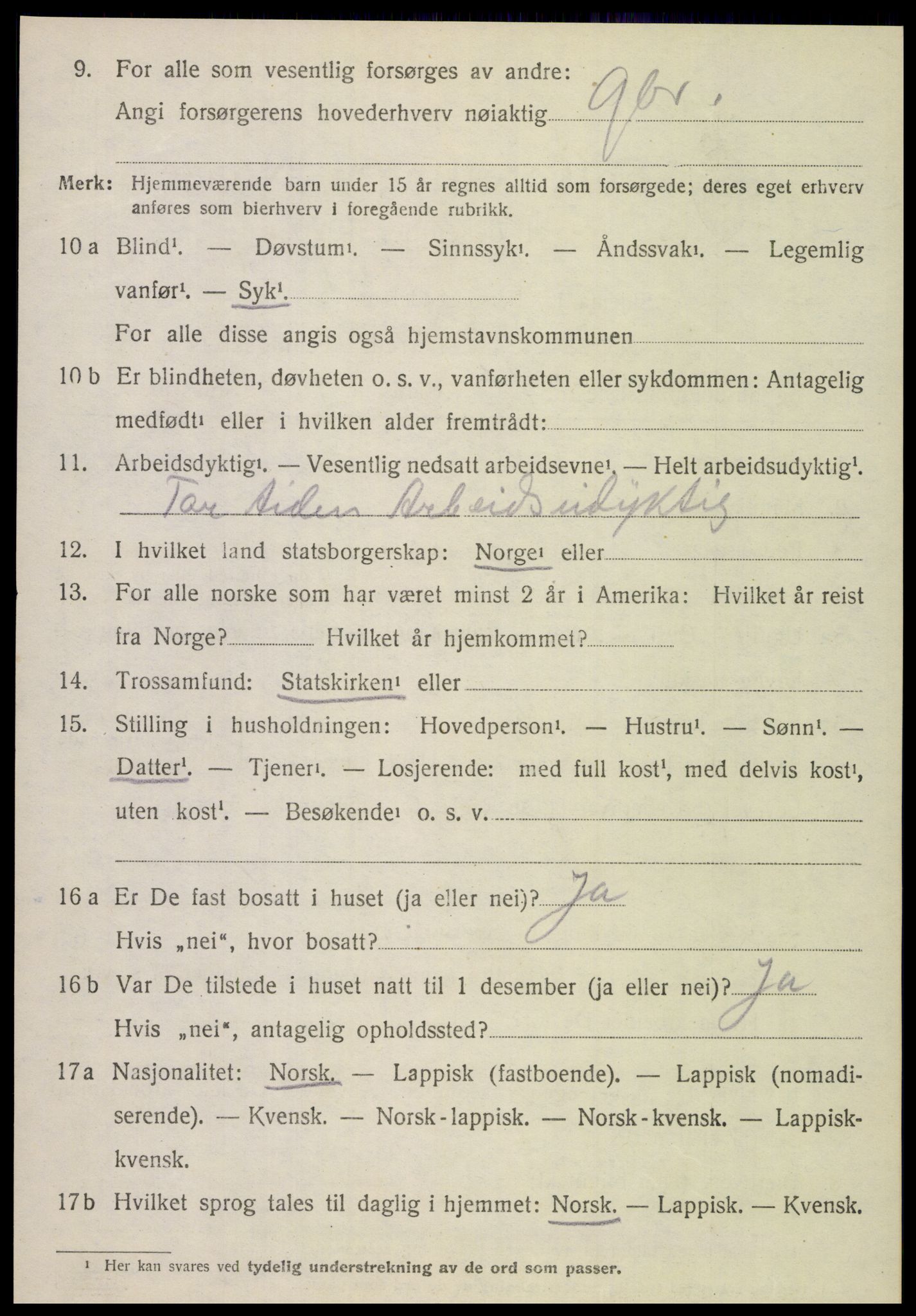 SAT, 1920 census for Hamarøy, 1920, p. 5683