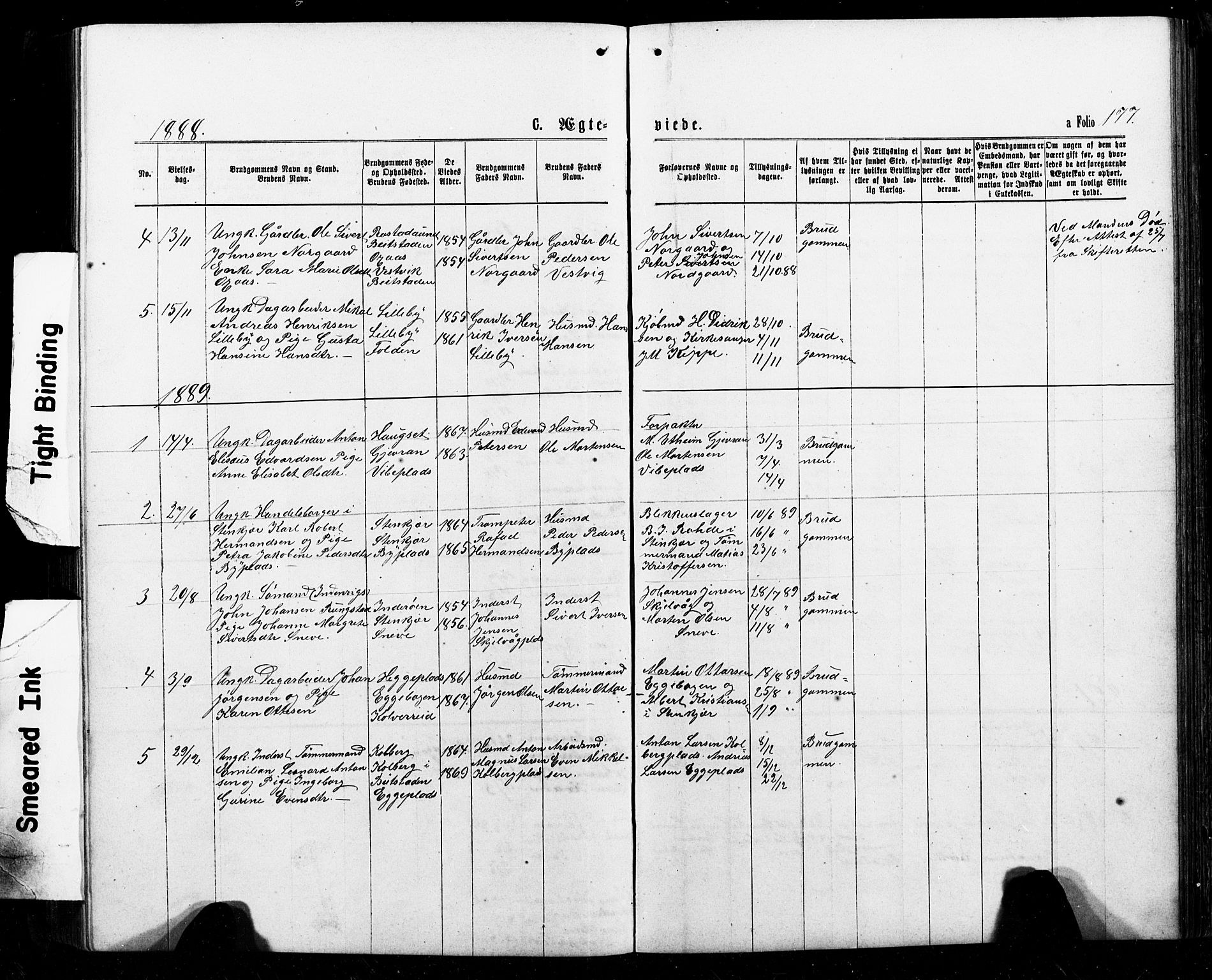 Ministerialprotokoller, klokkerbøker og fødselsregistre - Nord-Trøndelag, AV/SAT-A-1458/740/L0380: Parish register (copy) no. 740C01, 1868-1902, p. 177