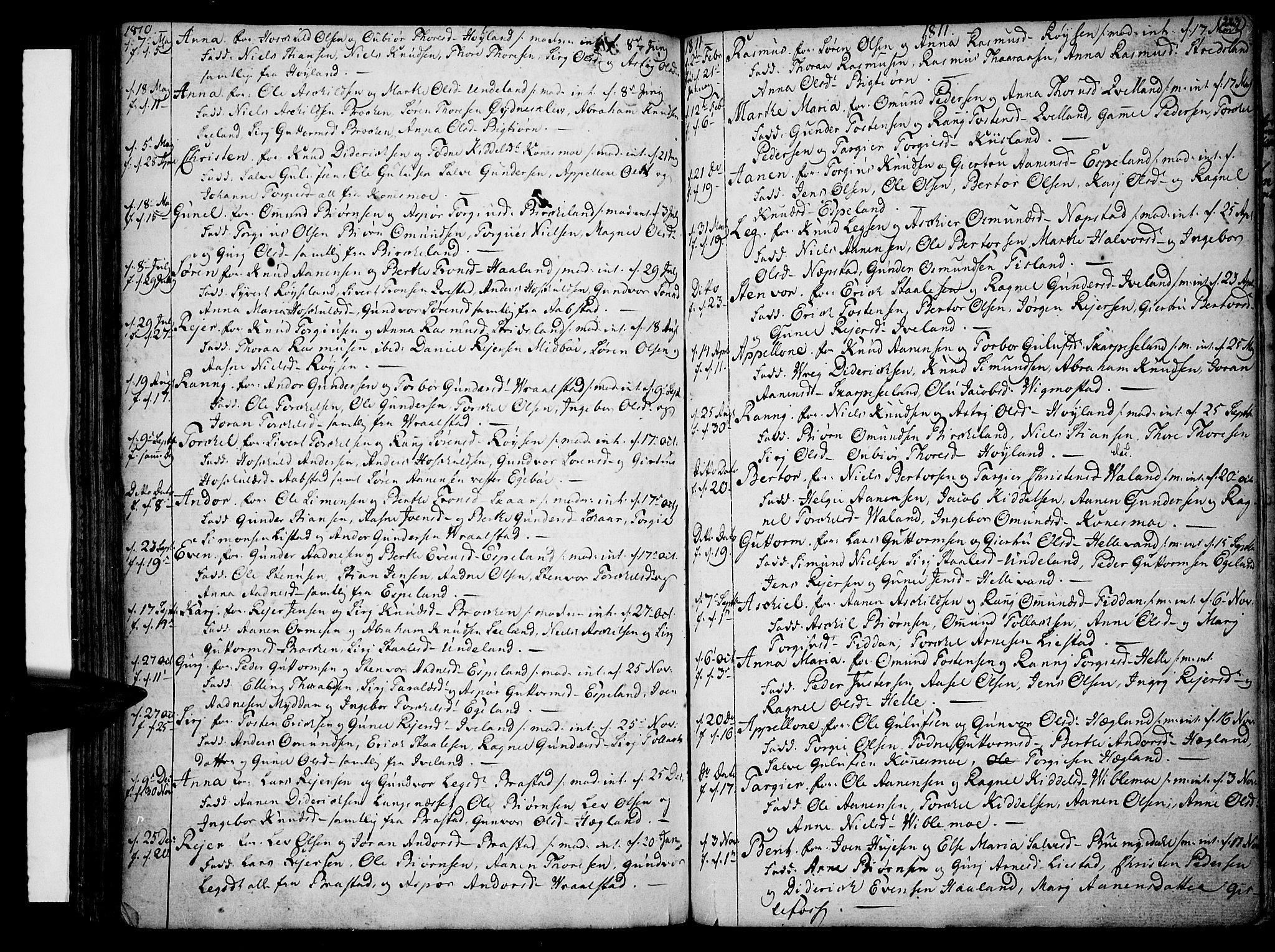 Sør-Audnedal sokneprestkontor, SAK/1111-0039/F/Fa/Fab/L0002: Parish register (official) no. A 2 /4, 1768-1814, p. 223