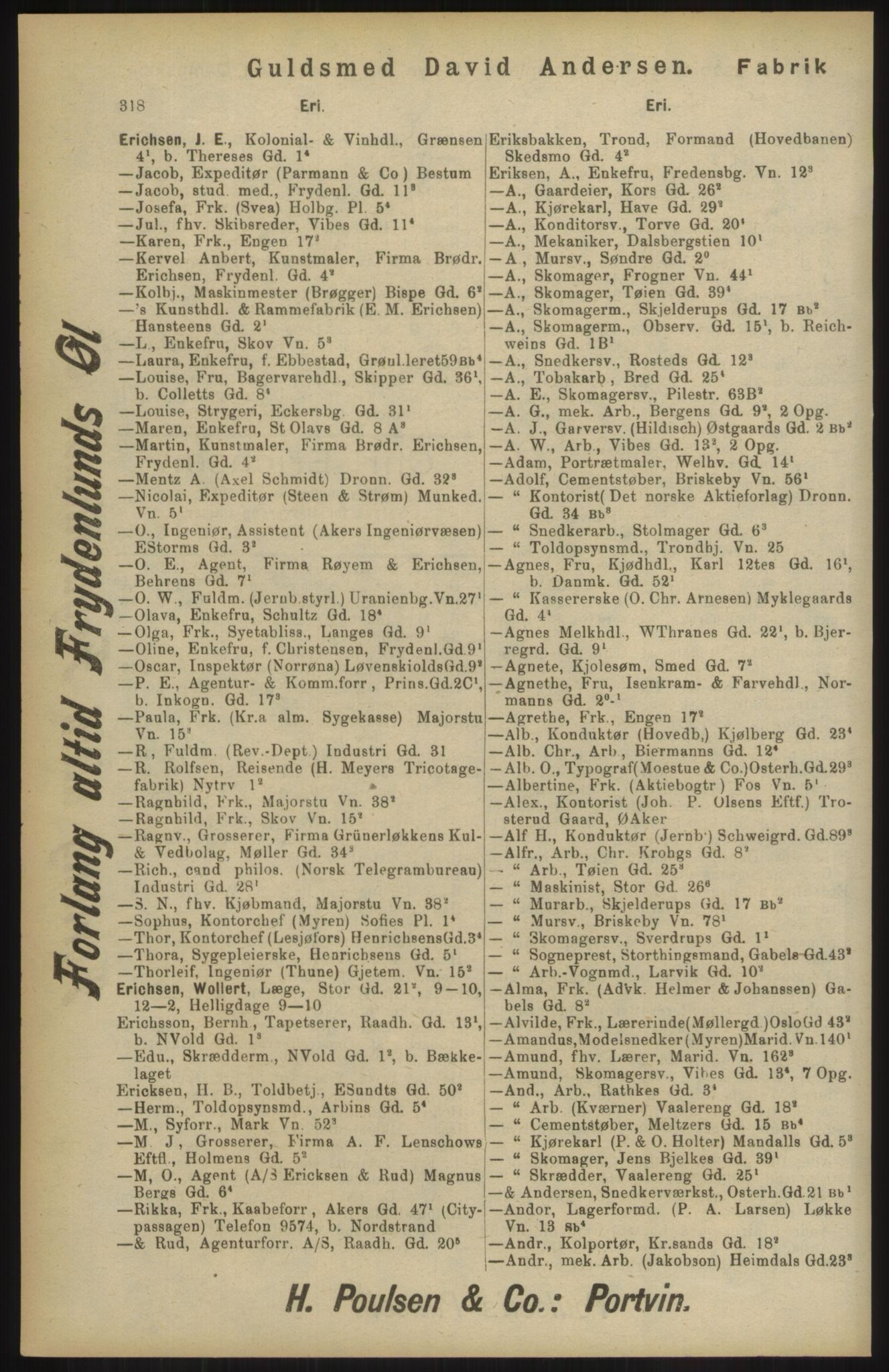 Kristiania/Oslo adressebok, PUBL/-, 1904, p. 318