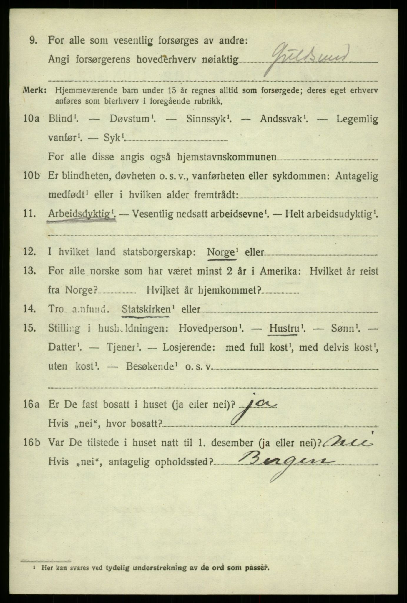 SAB, 1920 census for Odda, 1920, p. 4284