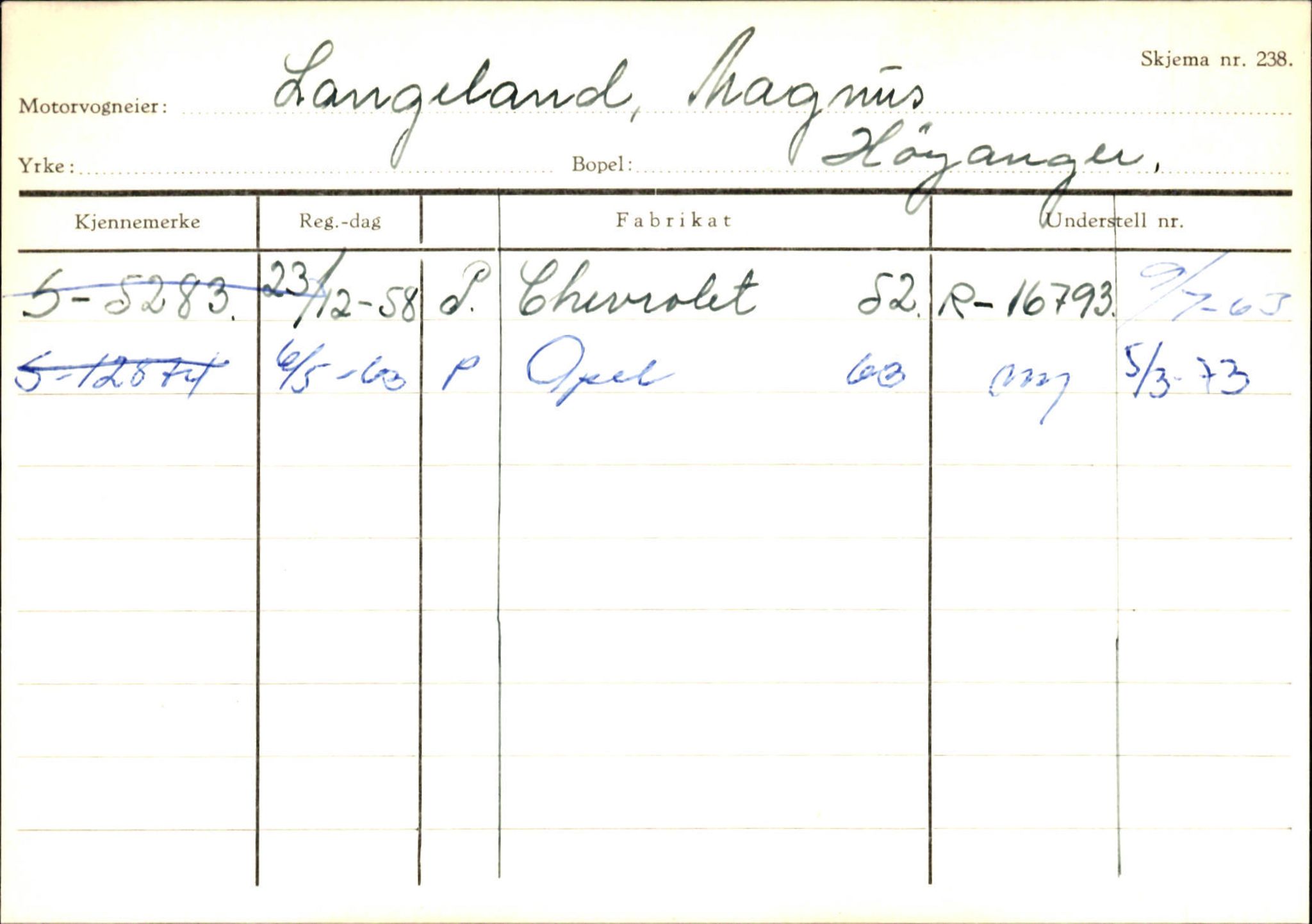 Statens vegvesen, Sogn og Fjordane vegkontor, SAB/A-5301/4/F/L0130: Eigarregister Eid T-Å. Høyanger A-O, 1945-1975, p. 1917