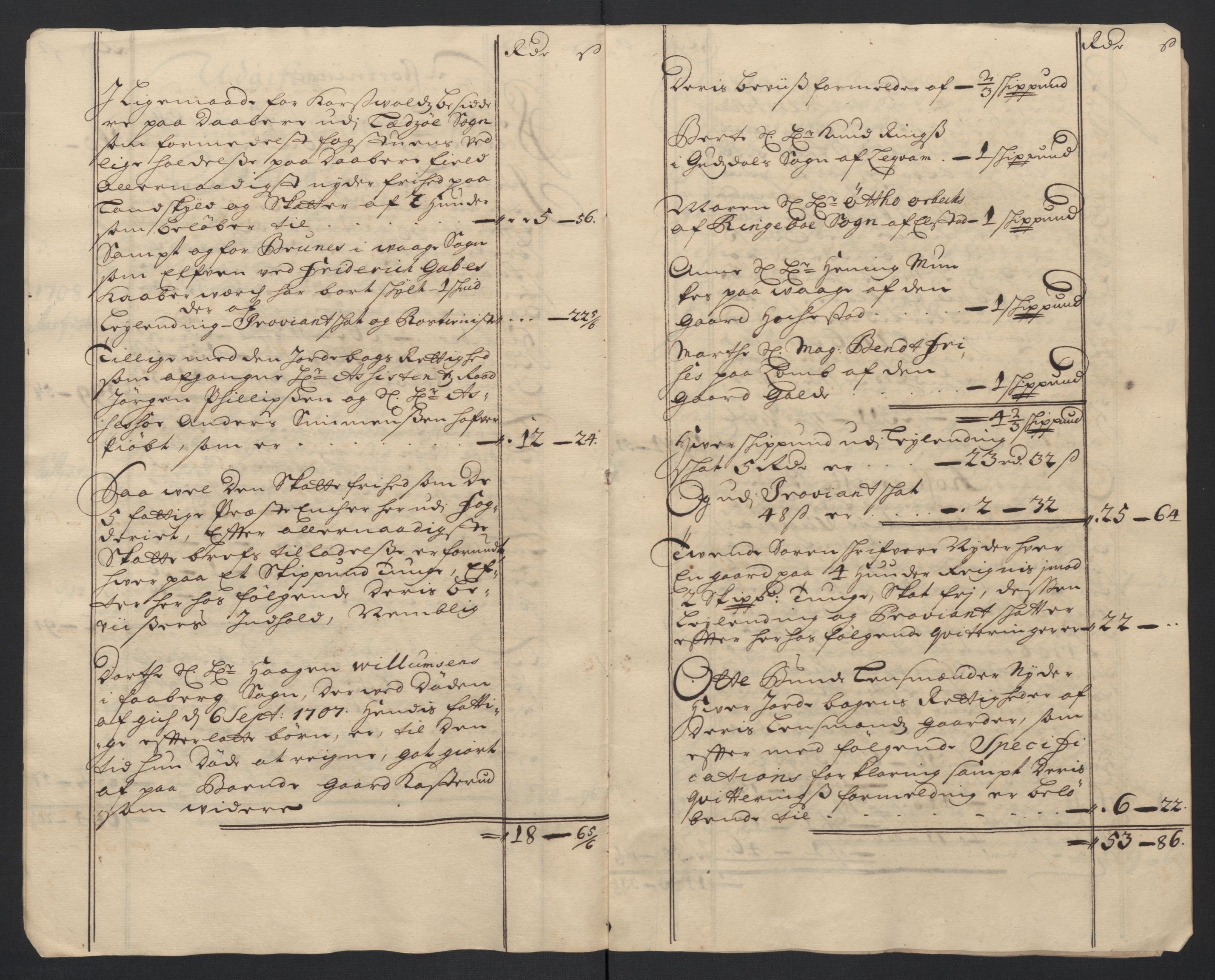 Rentekammeret inntil 1814, Reviderte regnskaper, Fogderegnskap, AV/RA-EA-4092/R17/L1178: Fogderegnskap Gudbrandsdal, 1705-1707, p. 302