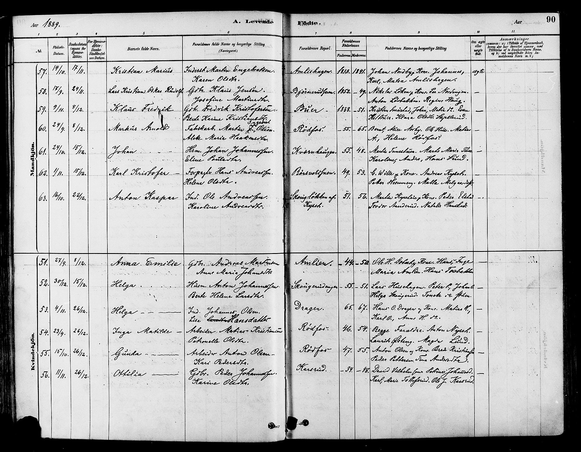 Vestre Toten prestekontor, SAH/PREST-108/H/Ha/Haa/L0009: Parish register (official) no. 9, 1878-1894, p. 90
