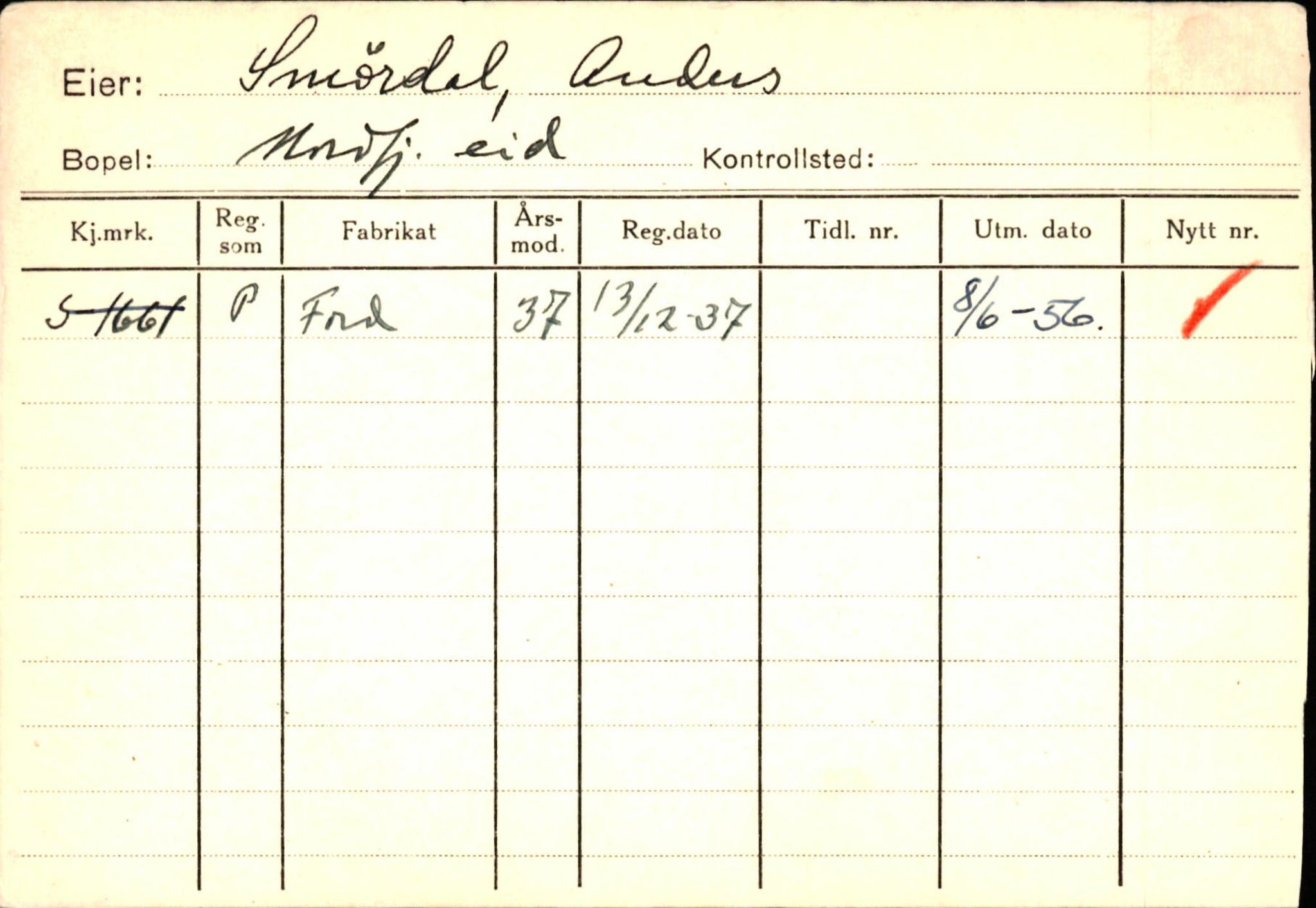 Statens vegvesen, Sogn og Fjordane vegkontor, AV/SAB-A-5301/4/F/L0129: Eigarregistrer Eid A-S, 1945-1975, p. 2487