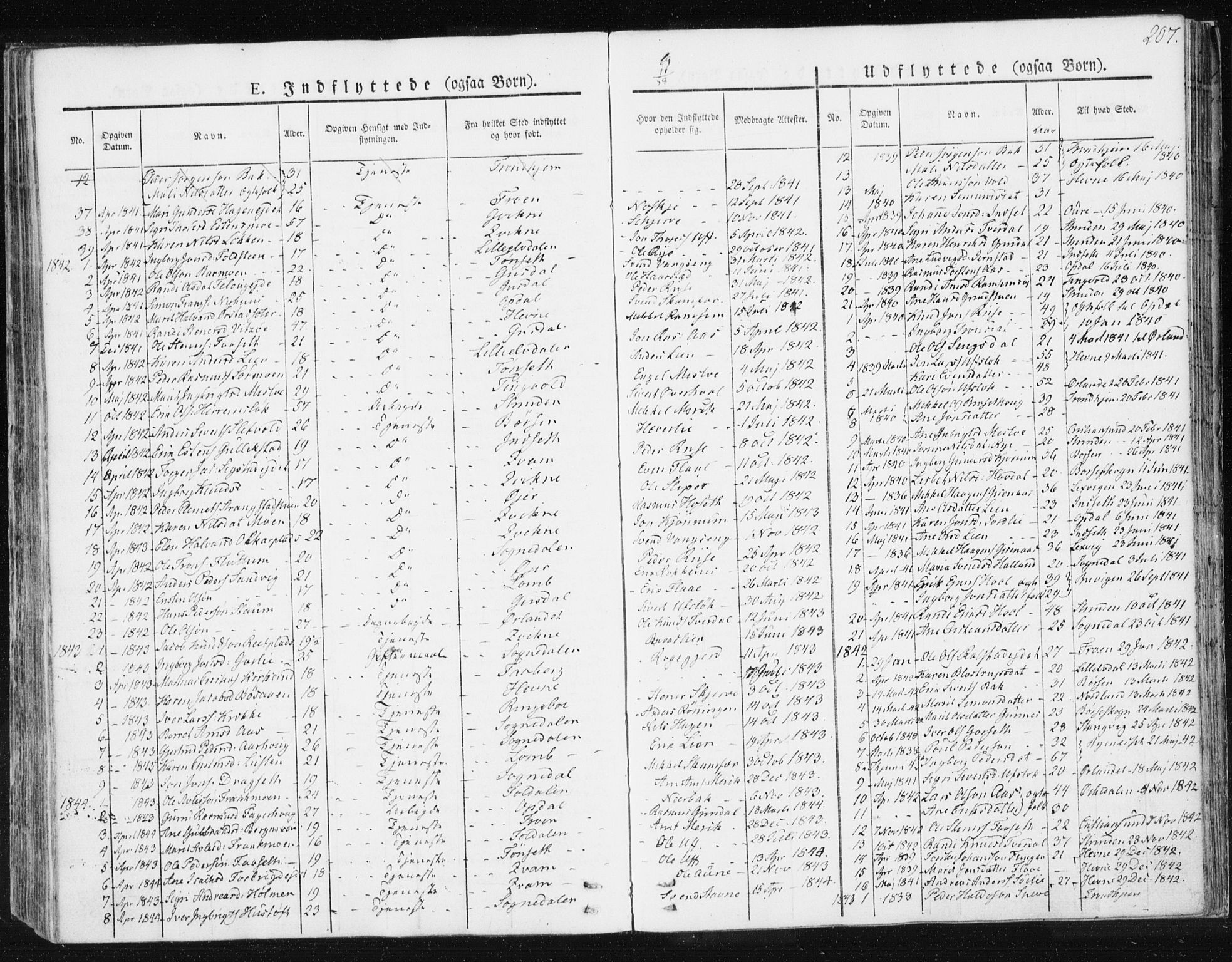Ministerialprotokoller, klokkerbøker og fødselsregistre - Sør-Trøndelag, SAT/A-1456/674/L0869: Parish register (official) no. 674A01, 1829-1860, p. 207