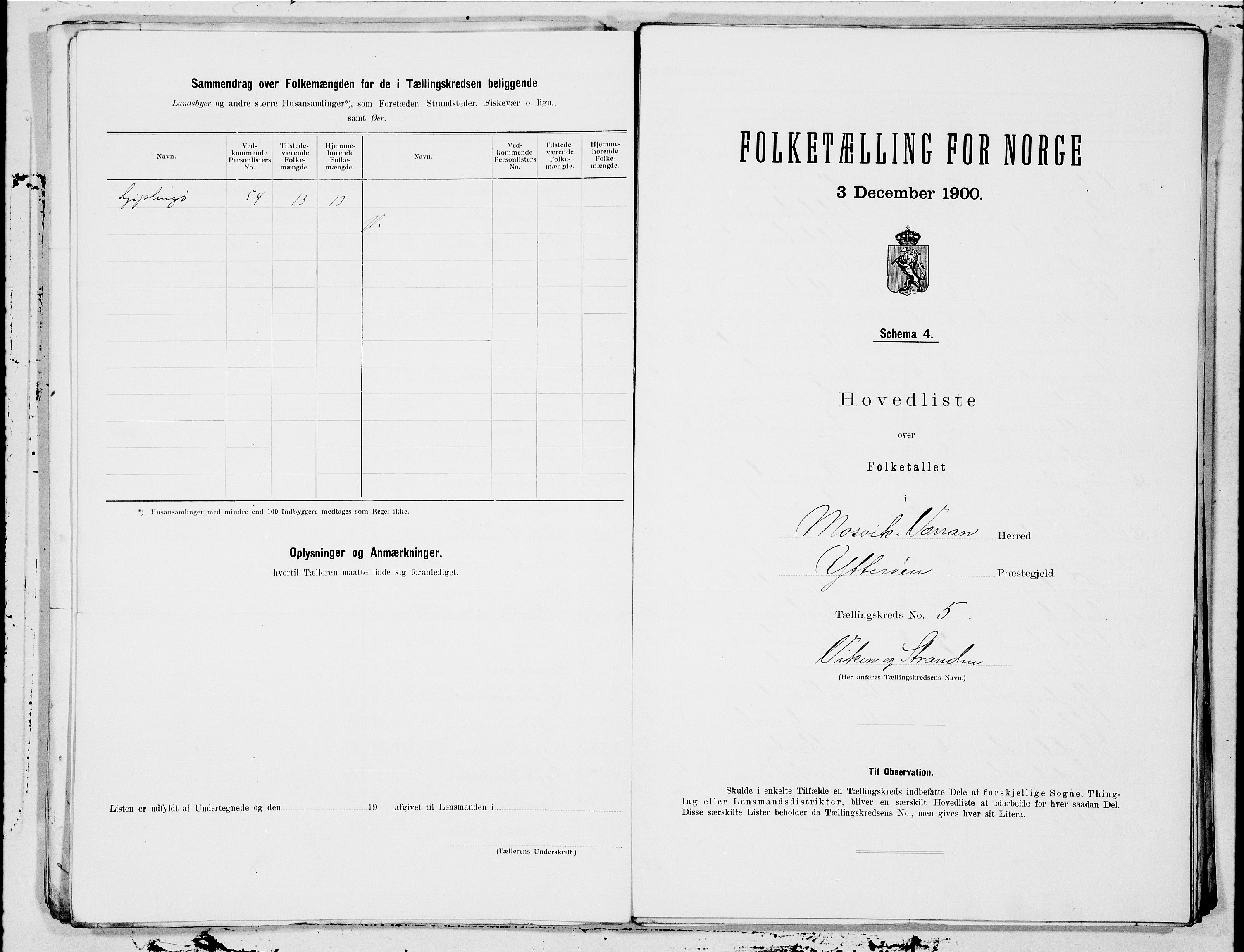SAT, 1900 census for Mosvik og Verran, 1900, p. 10