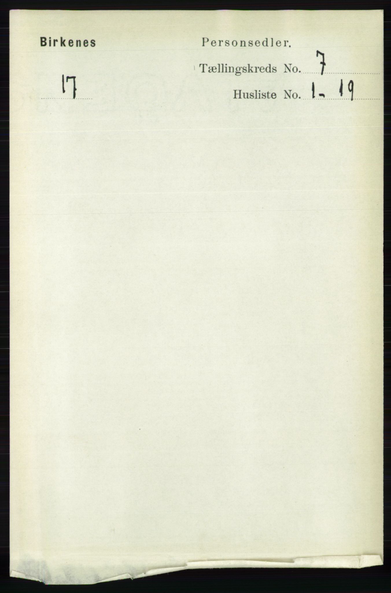 RA, 1891 Census for 0928 Birkenes, 1891, p. 1983