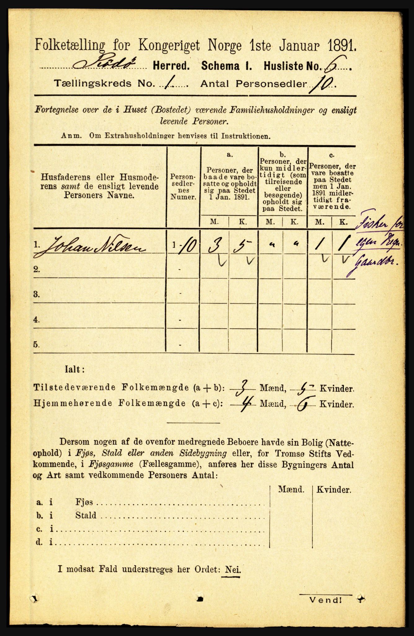 RA, 1891 census for 1836 Rødøy, 1891, p. 23