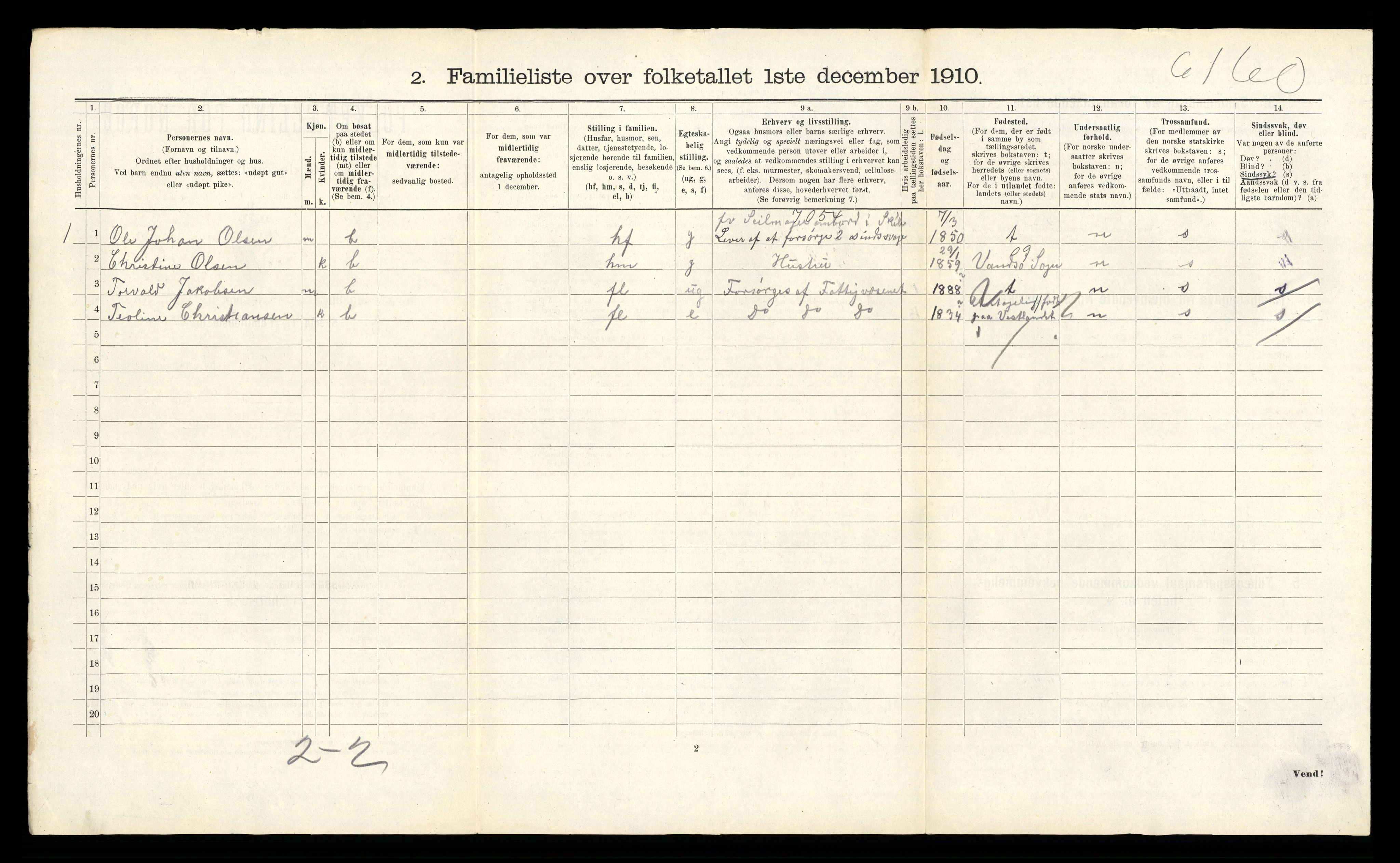 RA, 1910 census for Arendal, 1910, p. 6514