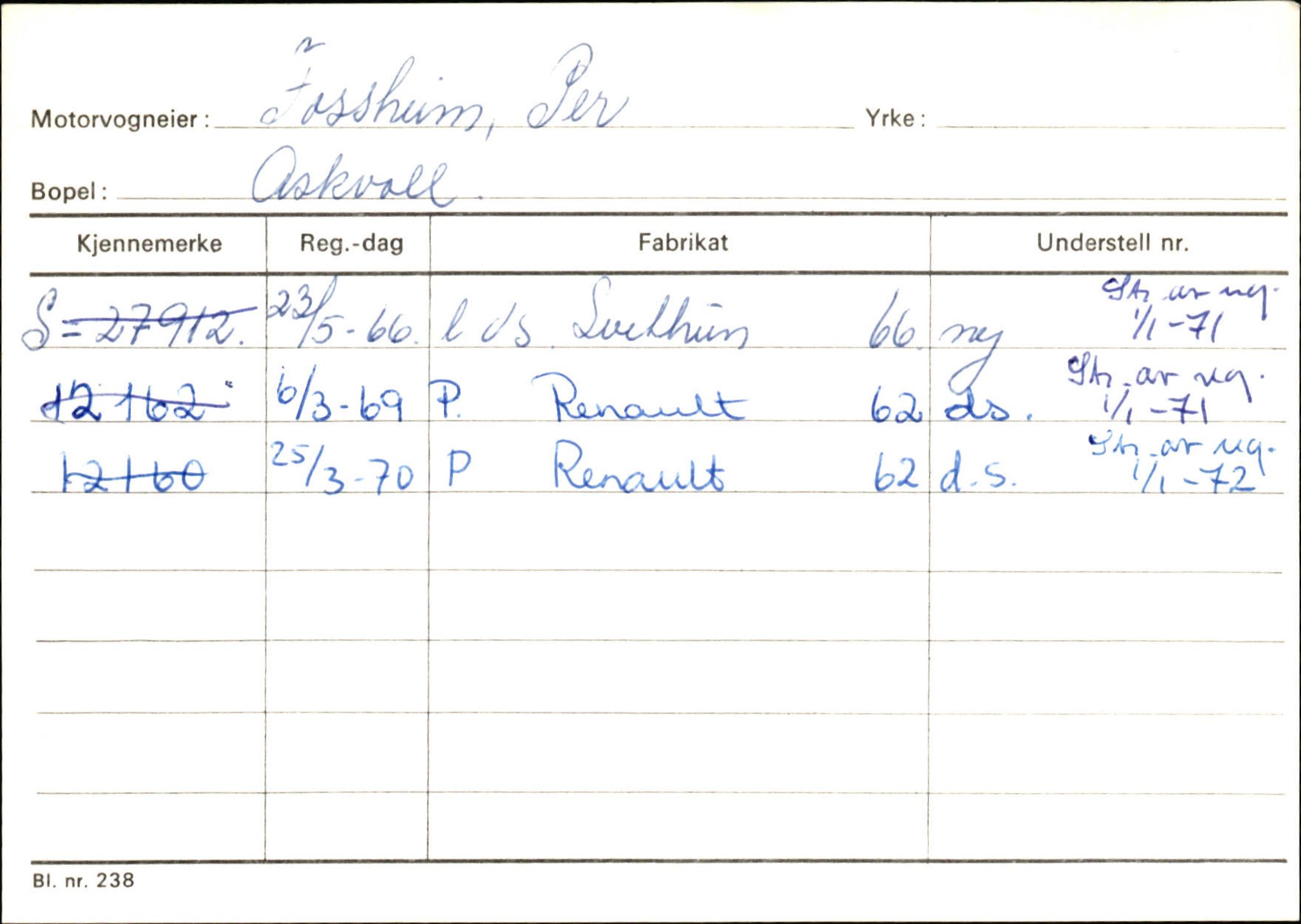 Statens vegvesen, Sogn og Fjordane vegkontor, AV/SAB-A-5301/4/F/L0132: Eigarregister Askvoll A-Å. Balestrand A-Å, 1945-1975, p. 305