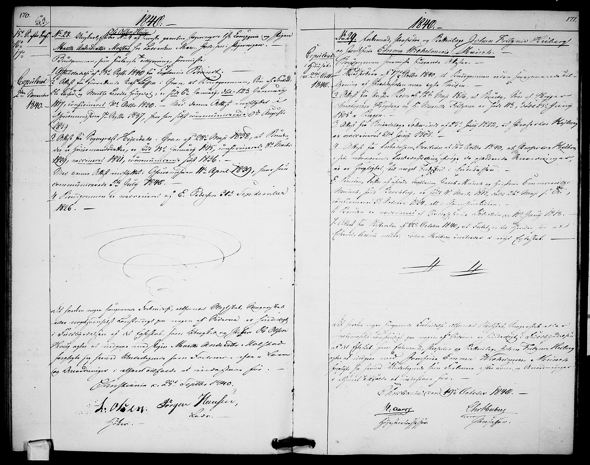 Garnisonsmenigheten Kirkebøker, AV/SAO-A-10846/H/Ha/L0003: Banns register no. I 3, 1835-1840, p. 170-171
