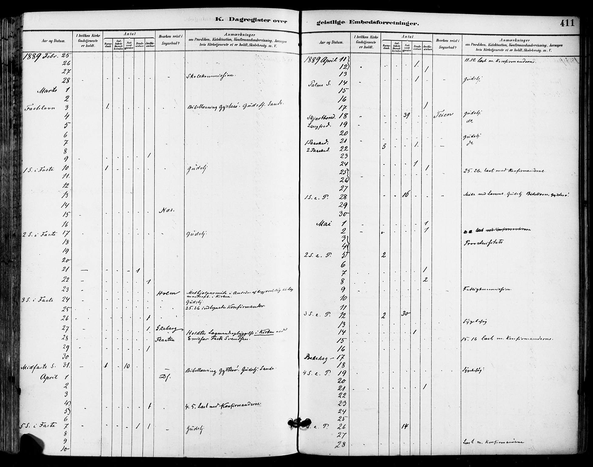 Sande Kirkebøker, AV/SAKO-A-53/F/Fa/L0007: Parish register (official) no. 7, 1888-1903, p. 411