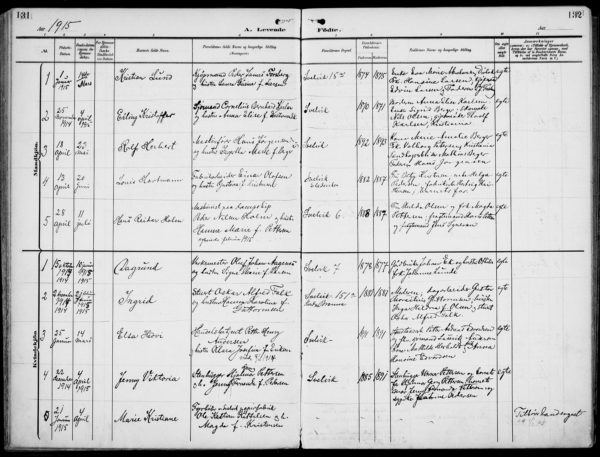 Strømm kirkebøker, AV/SAKO-A-322/F/Fb/L0002: Parish register (official) no. II 2, 1900-1919, p. 131-132