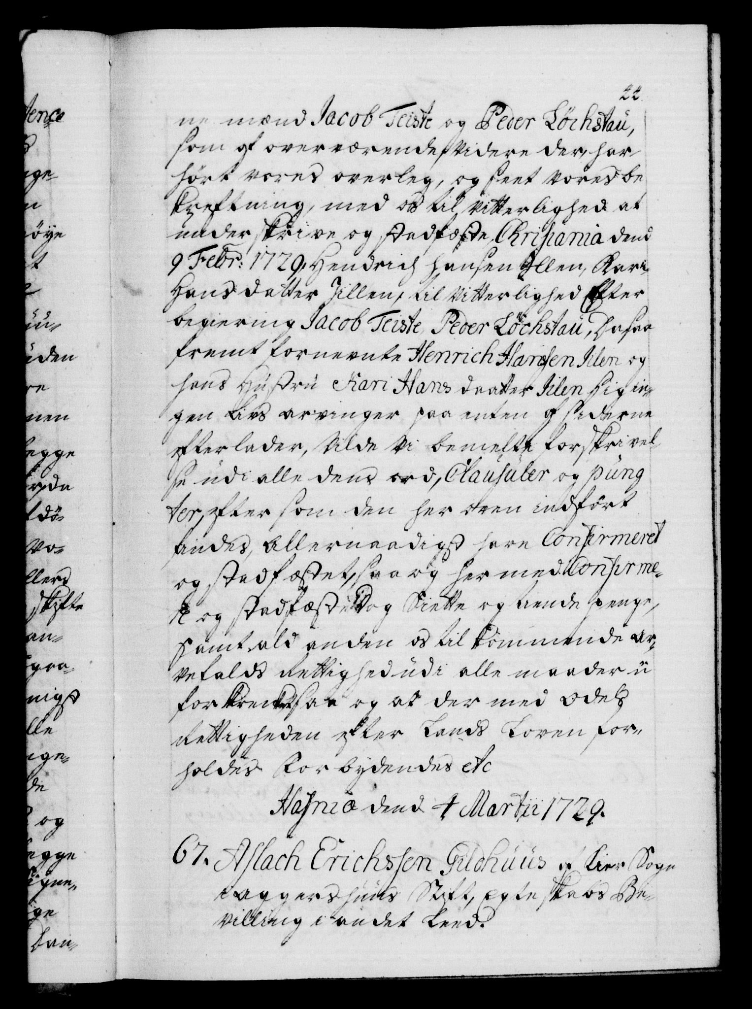 Danske Kanselli 1572-1799, AV/RA-EA-3023/F/Fc/Fca/Fcaa/L0026: Norske registre, 1729-1730, p. 44a