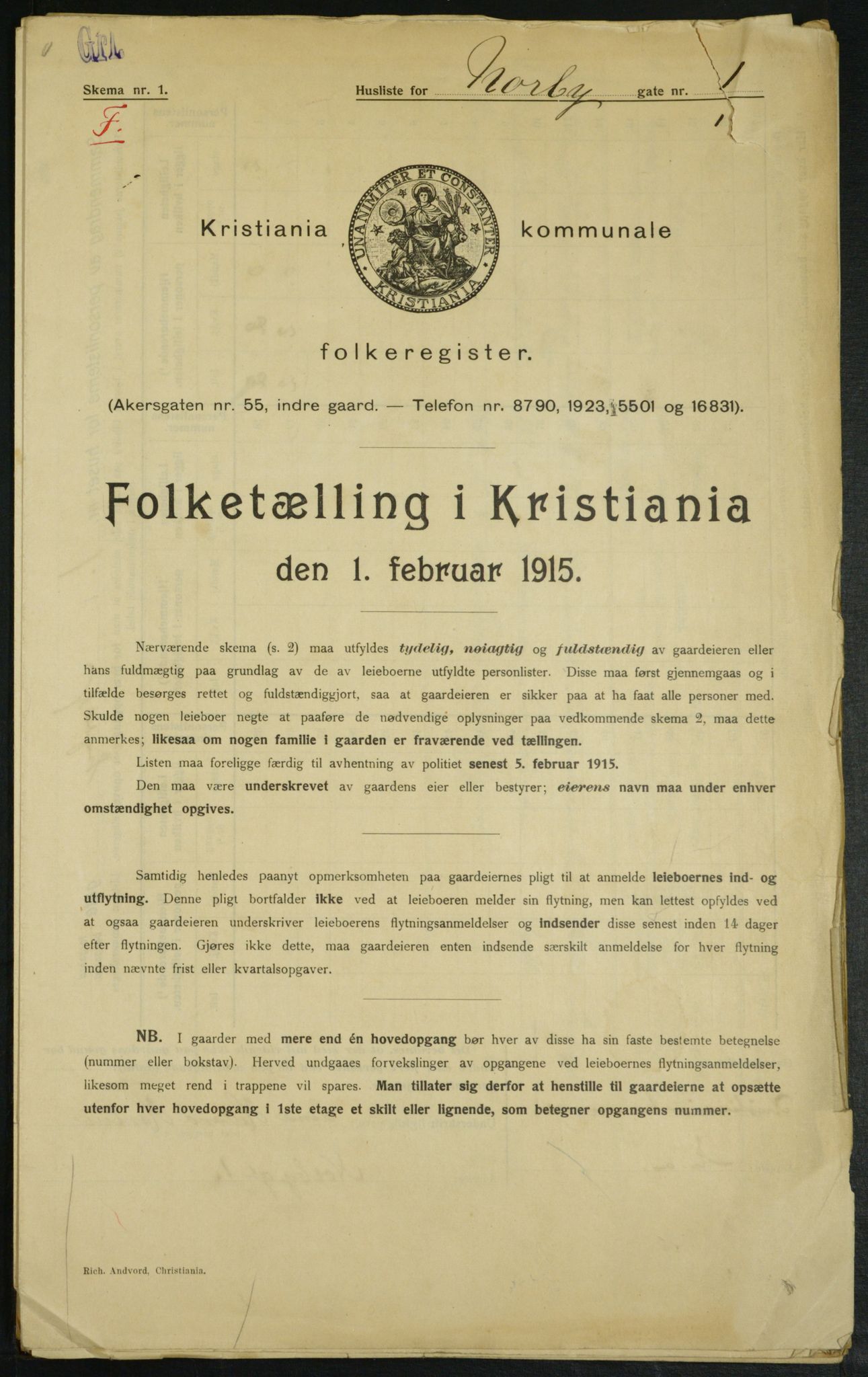 OBA, Municipal Census 1915 for Kristiania, 1915, p. 70881