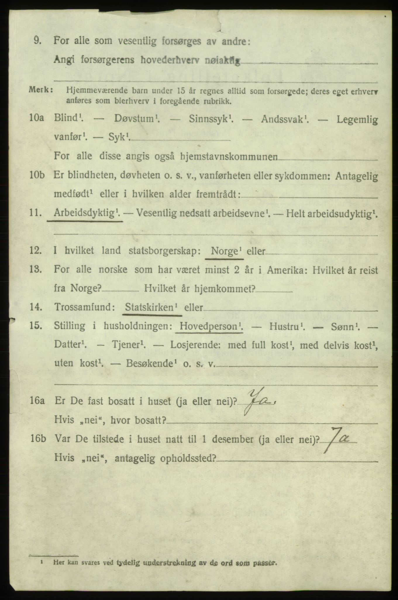 SAB, 1920 census for Fitjar, 1920, p. 949