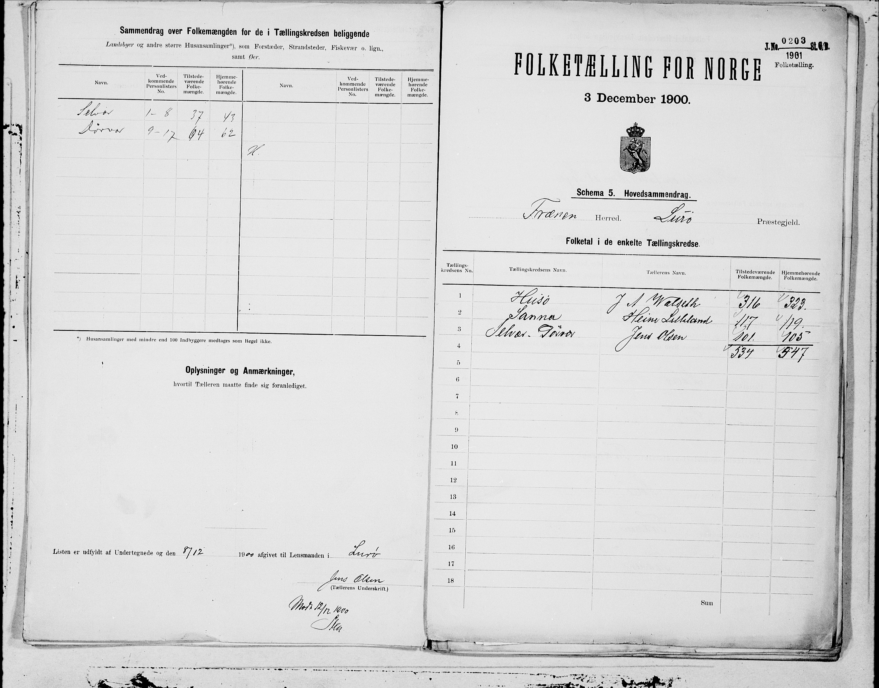 SAT, 1900 census for Træna, 1900, p. 8