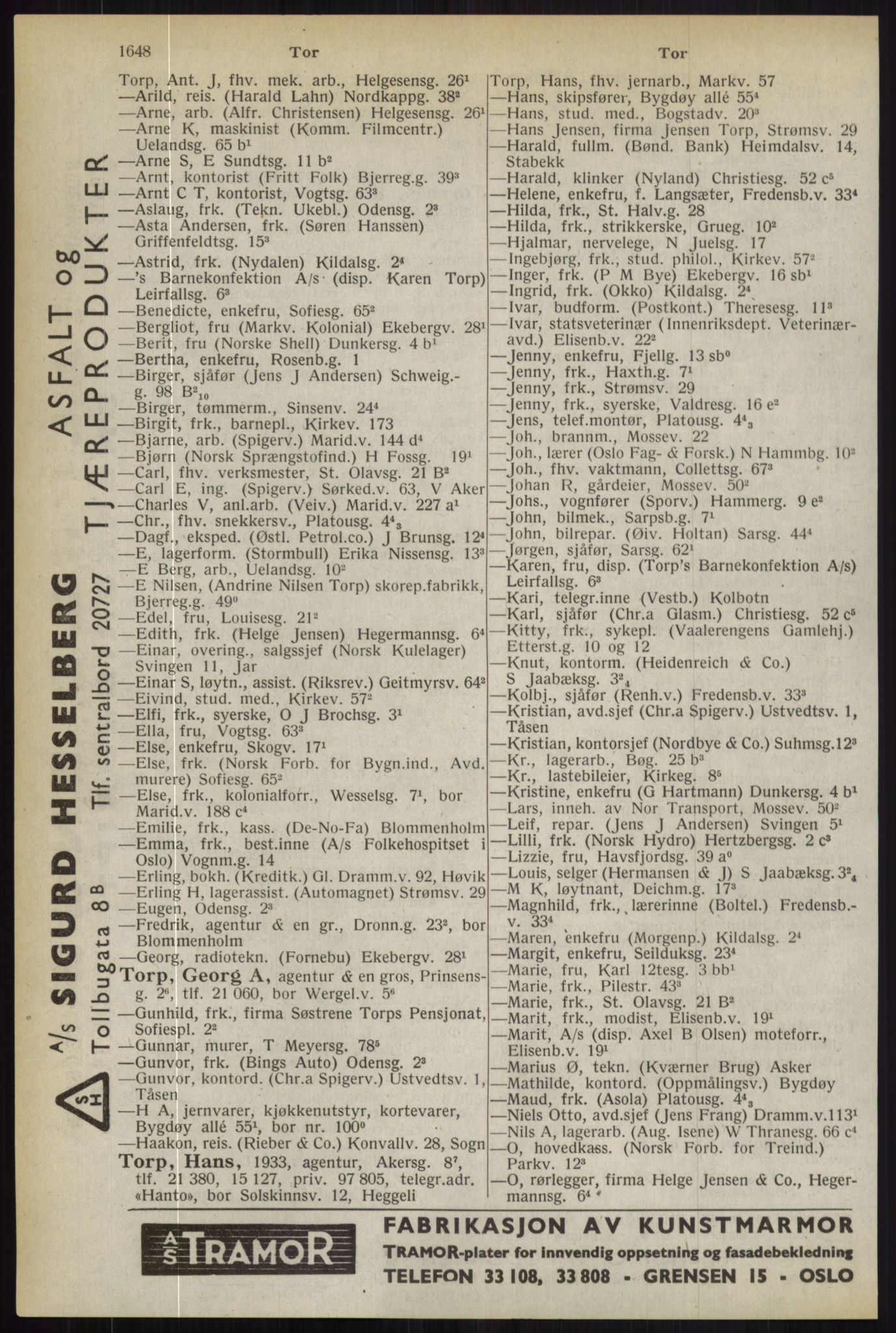 Kristiania/Oslo adressebok, PUBL/-, 1944, p. 1648