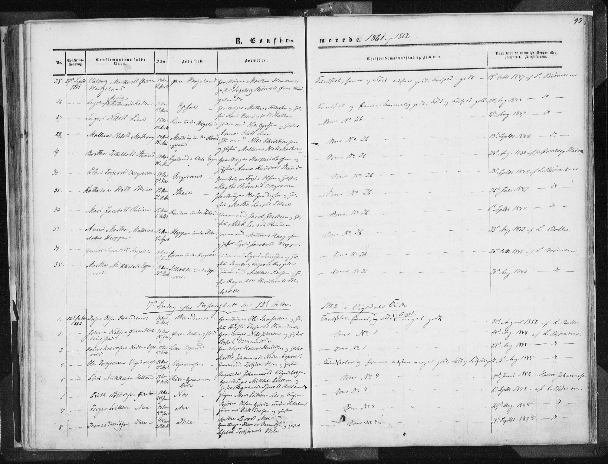 Vikedal sokneprestkontor, AV/SAST-A-101840/01/IV: Parish register (official) no. A 6.1, 1851-1867, p. 193