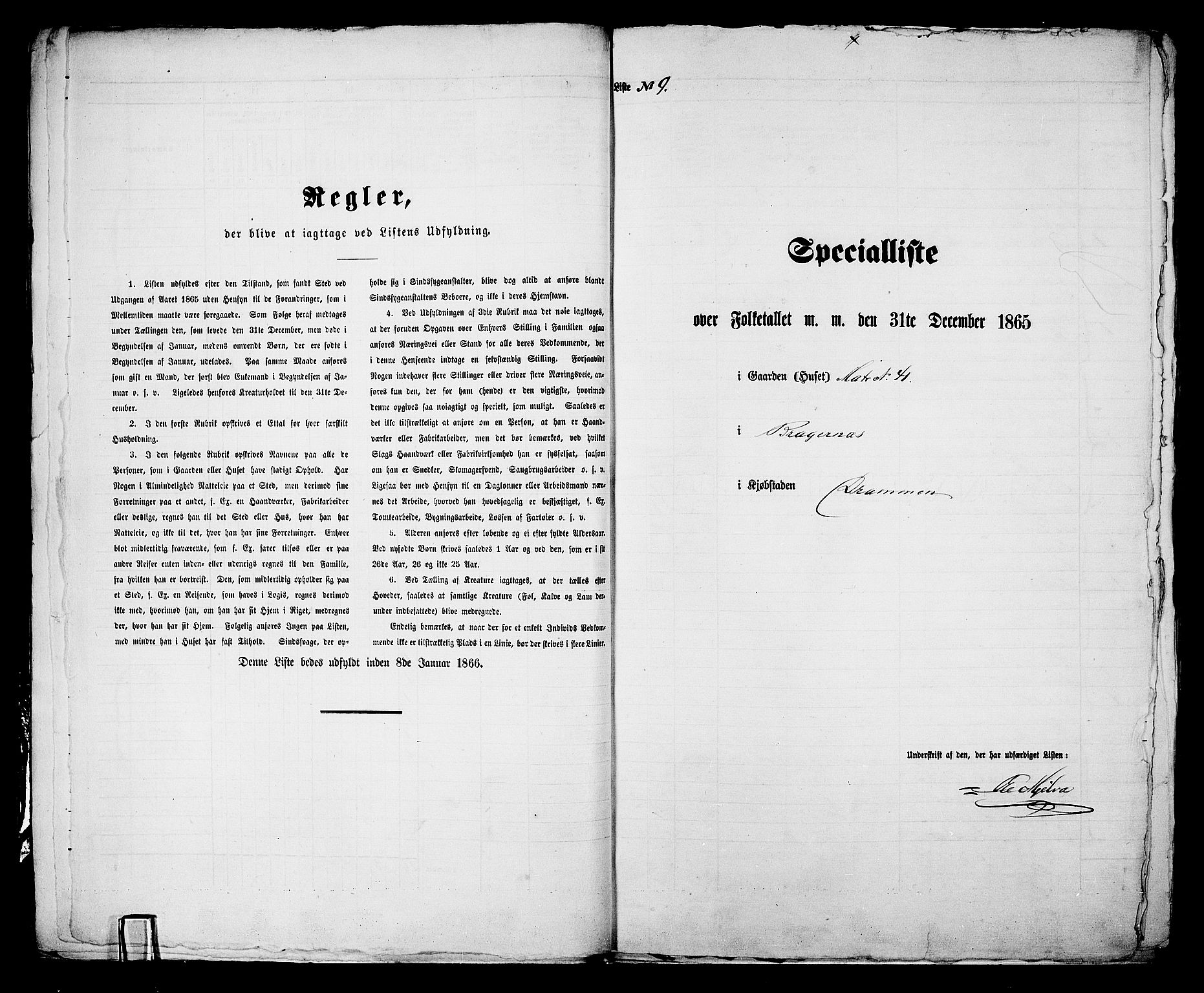 RA, 1865 census for Bragernes in Drammen, 1865, p. 33